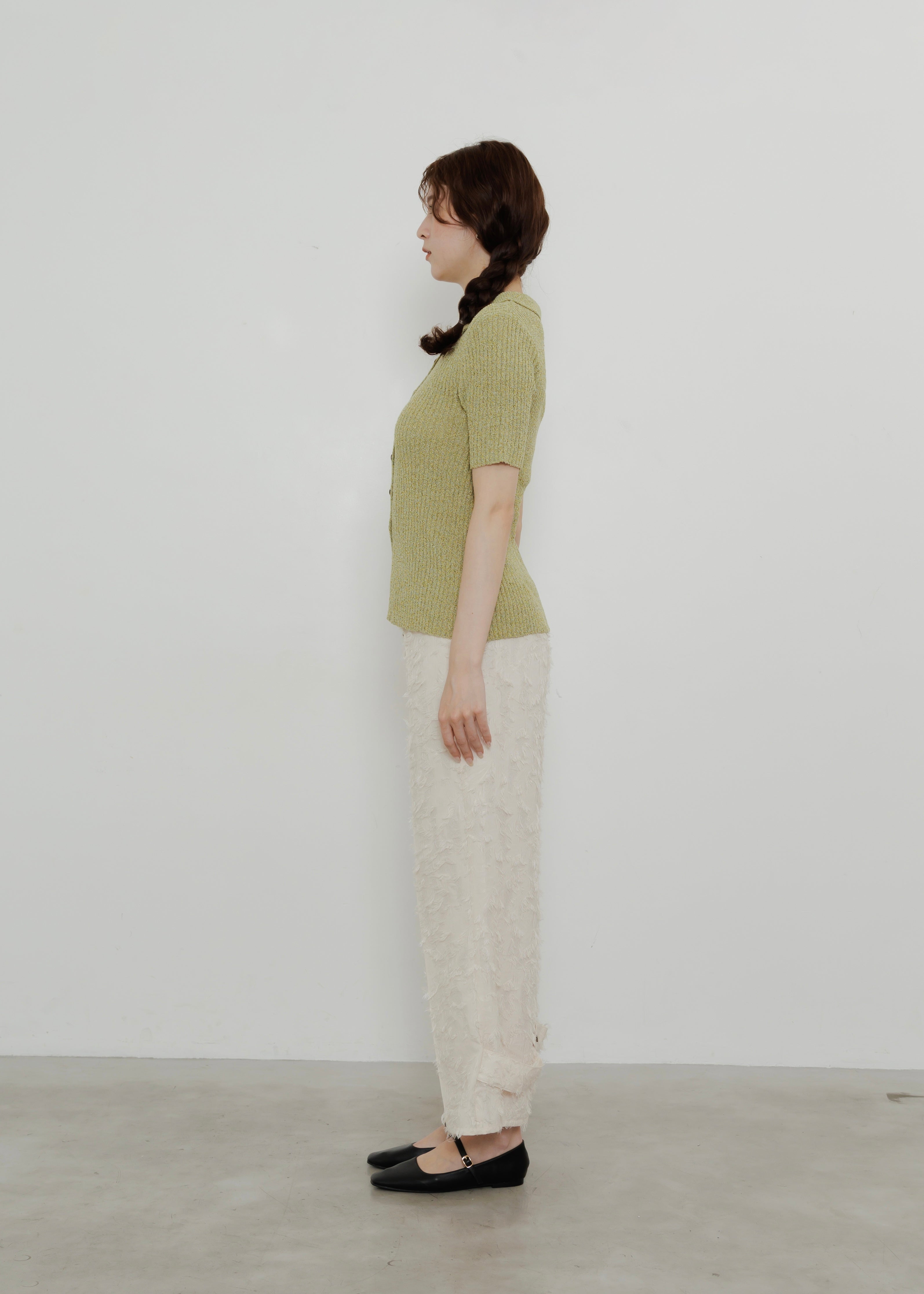 MIX KNIT POLO CARDIGAN