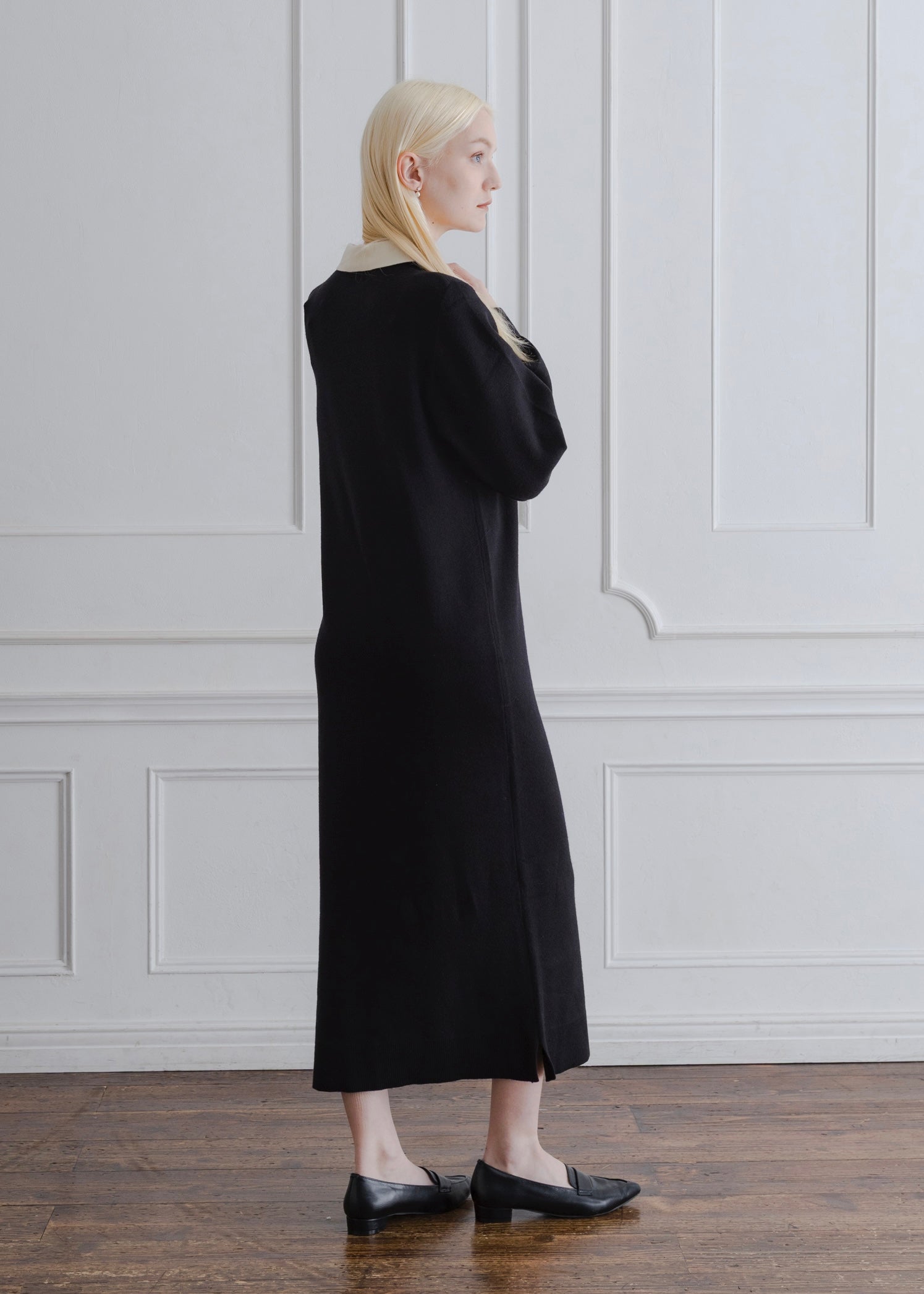 BICOLOR POLO KNIT DRESS
