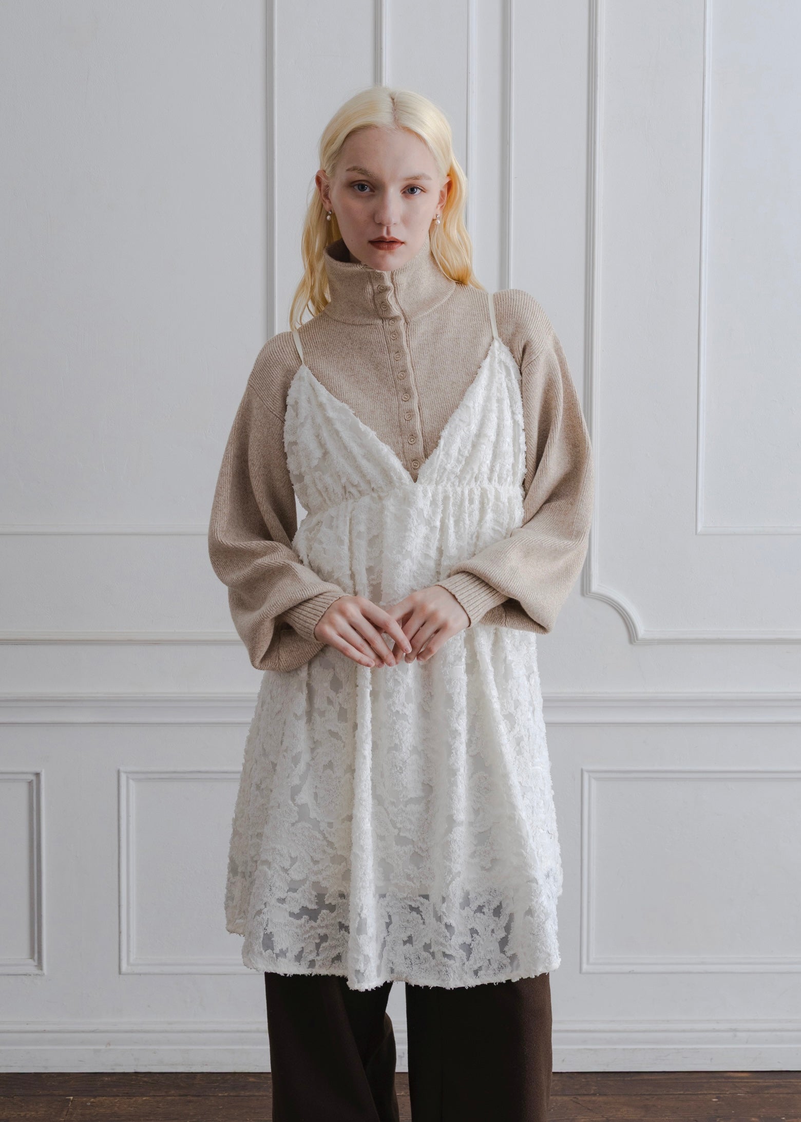 SHEER JACQUARD TUNIC CAMISOLE