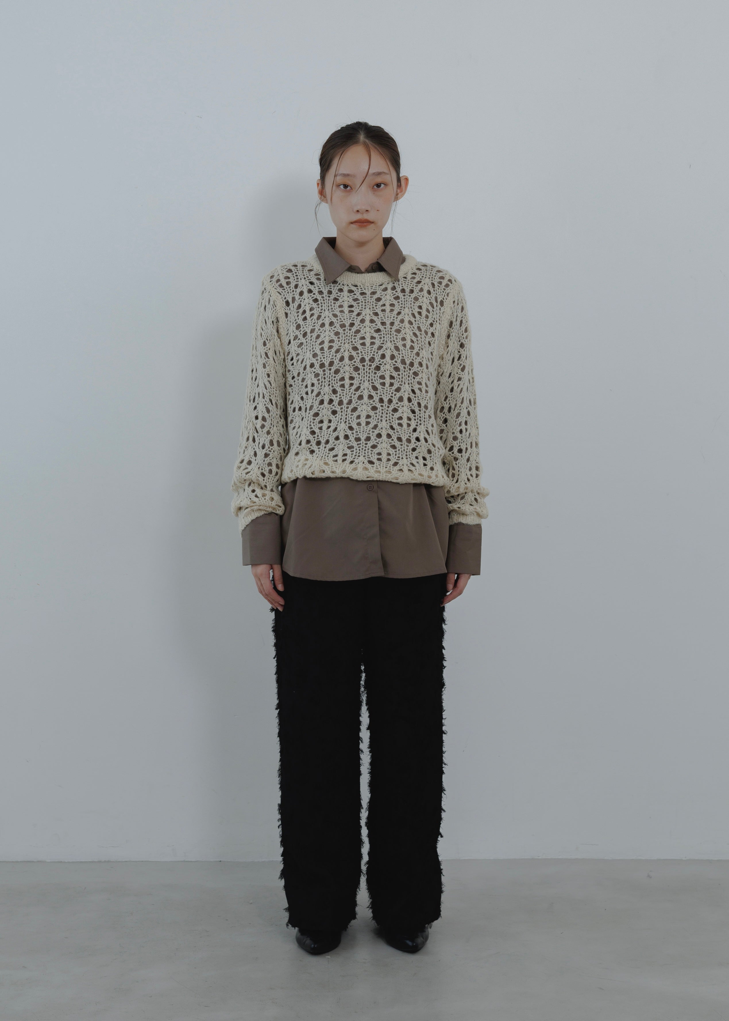 OPENWORK MOHAIR KNIT PULLOVER