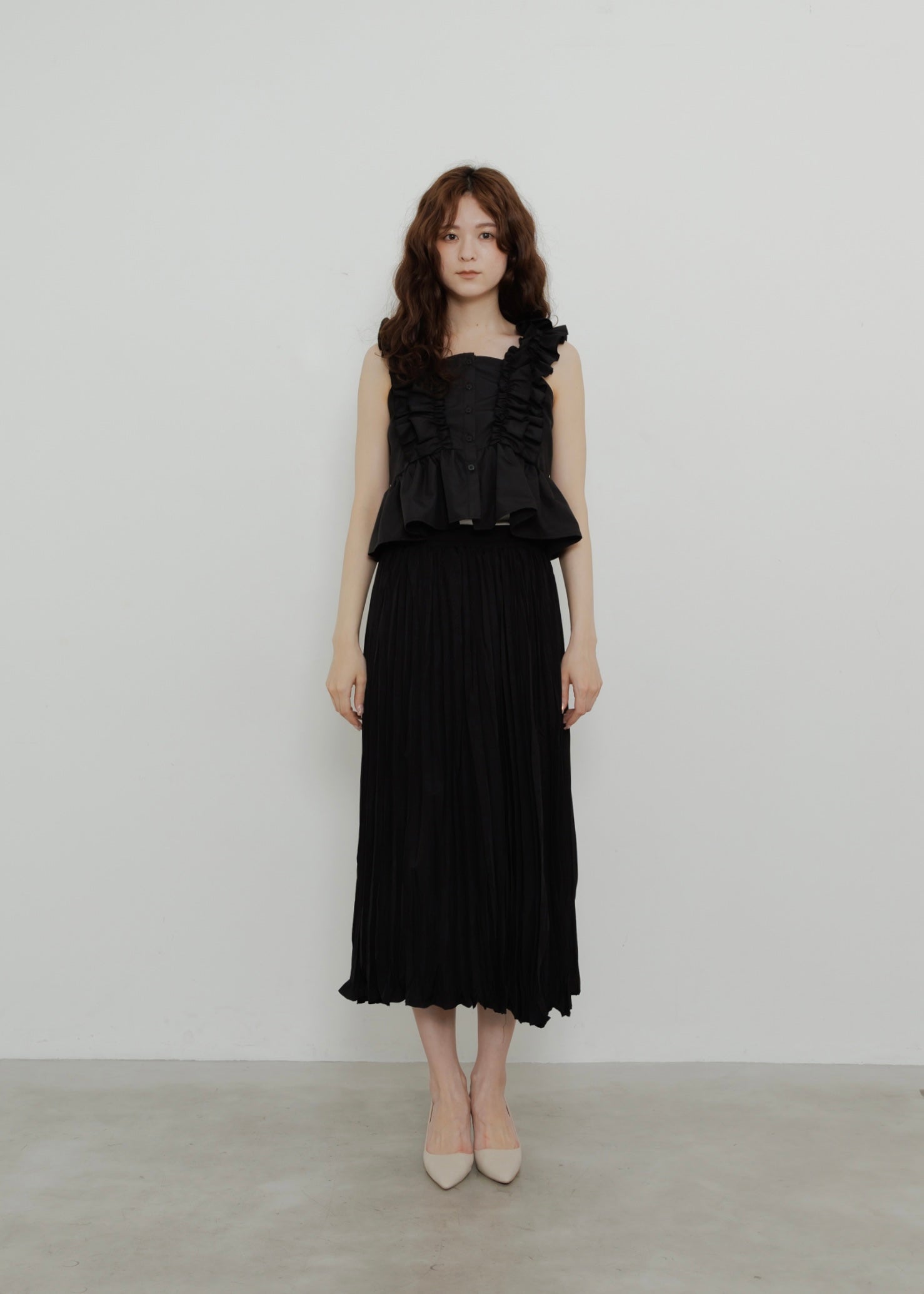 CRUSH PLEATS SKIRT