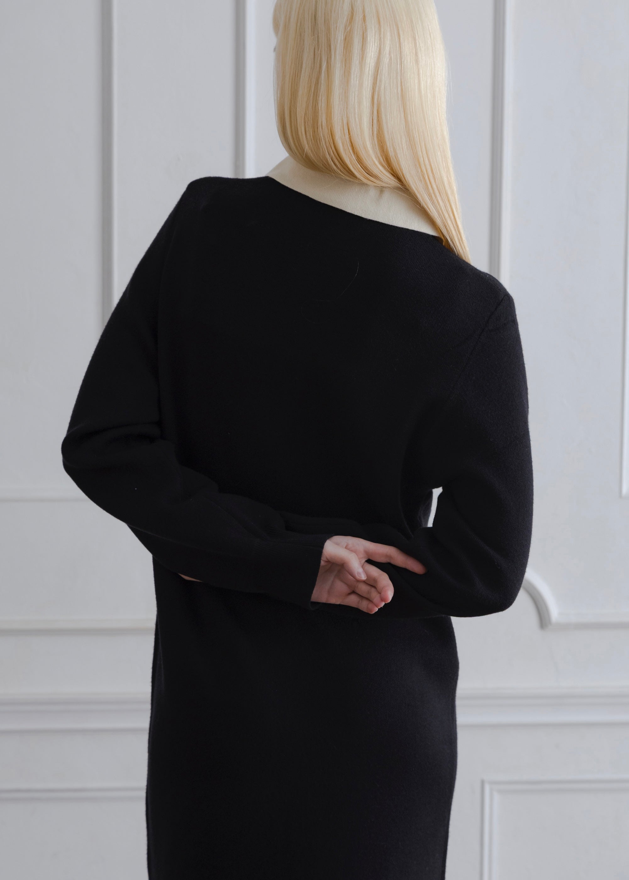 BICOLOR POLO KNIT DRESS