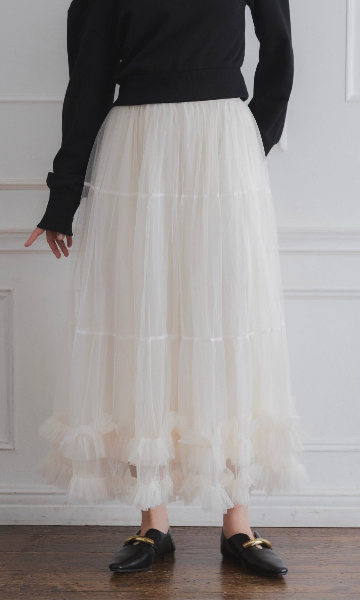 TULLE TIERED SKIRT