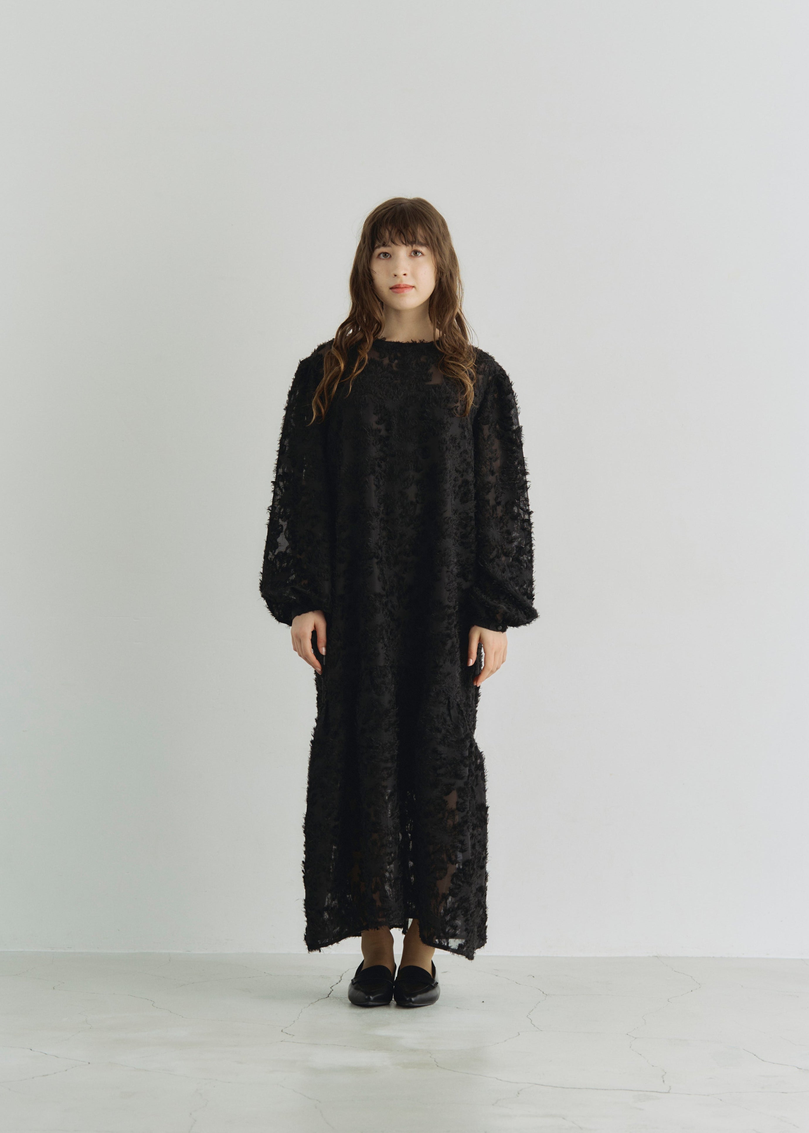2WAY SHEER JACQUARD DRESS