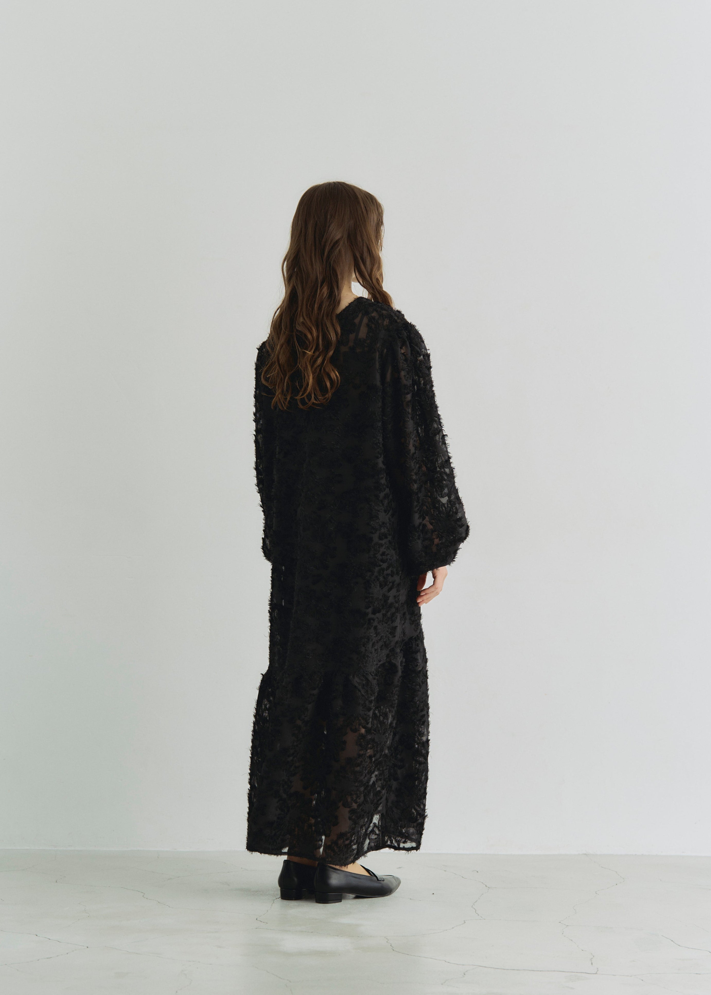 2WAY SHEER JACQUARD DRESS