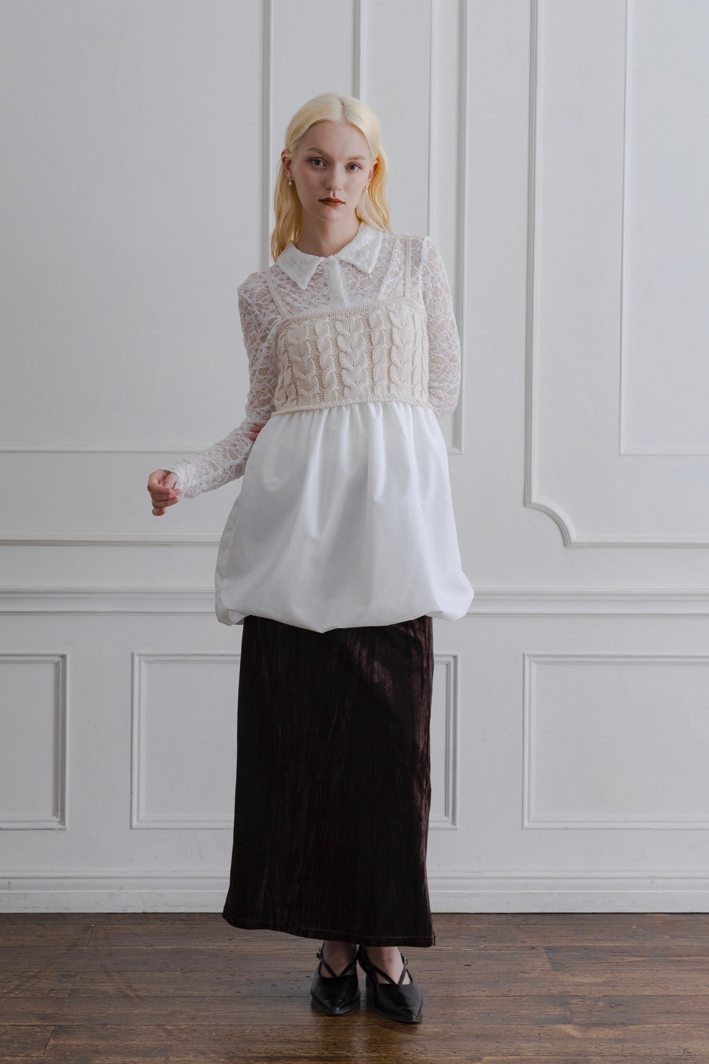 CABLE KNIT BALLOON CAMISOLE