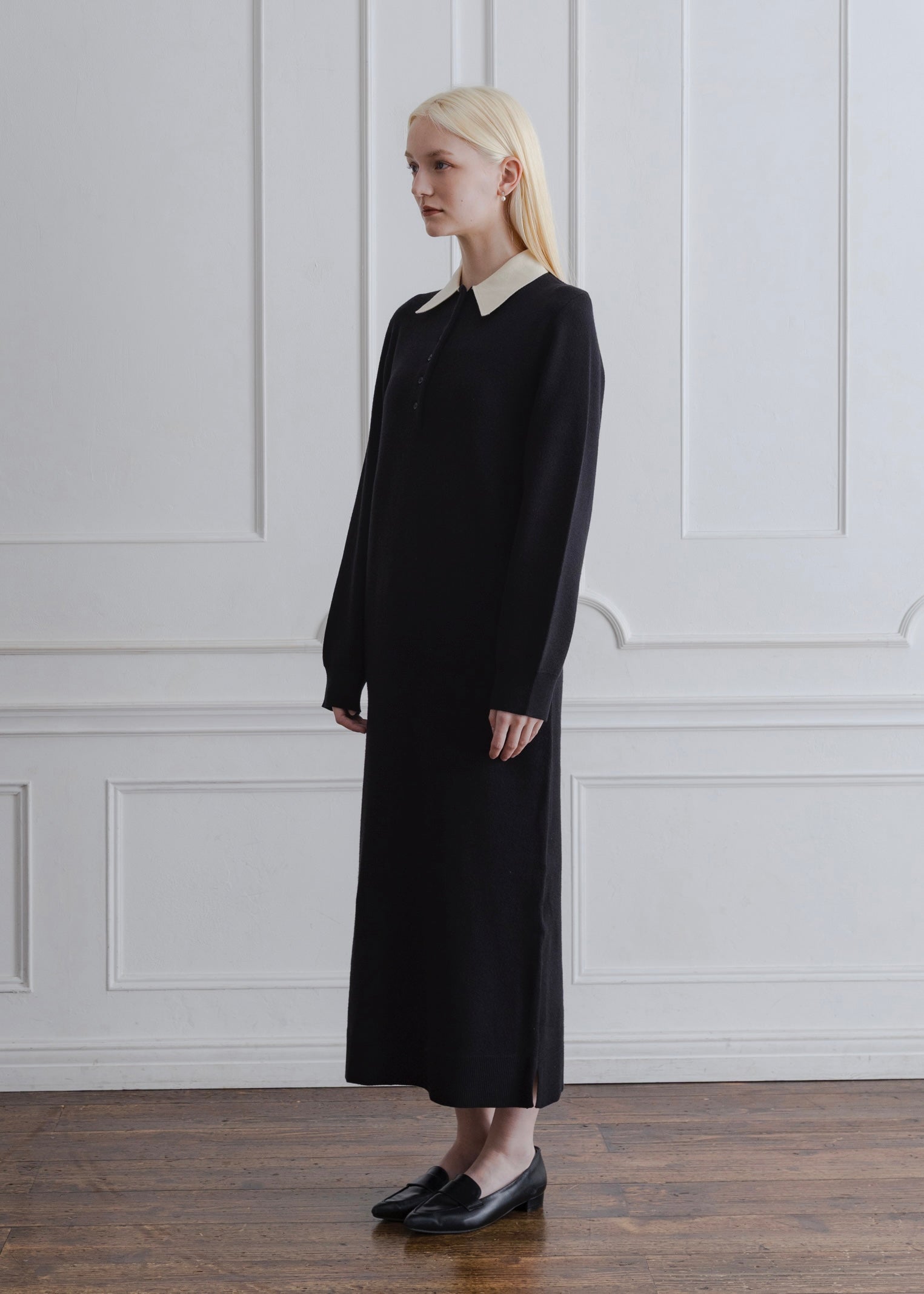 BICOLOR POLO KNIT DRESS