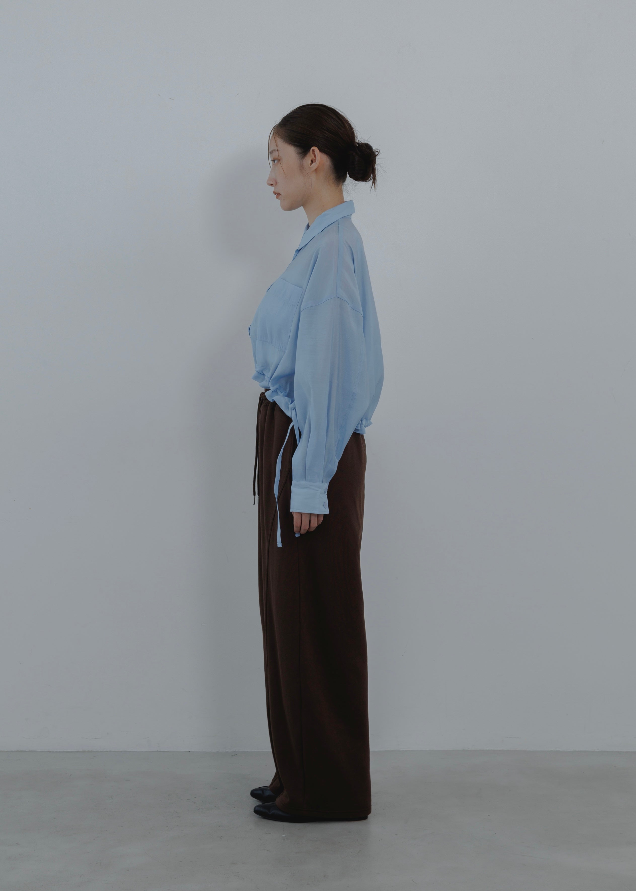 SHEER GATHER SHORT BLOUSE