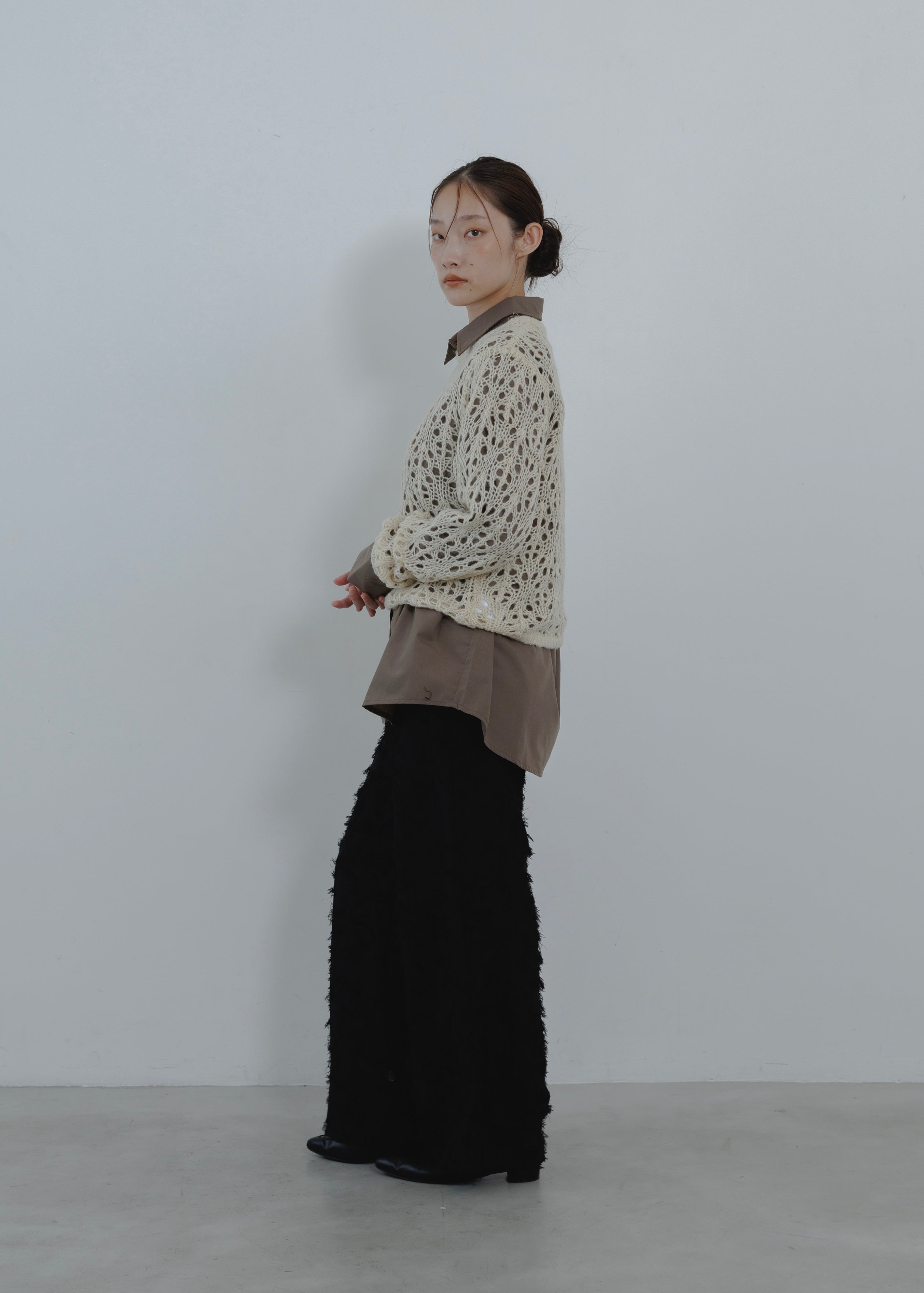 OPENWORK MOHAIR KNIT PULLOVER