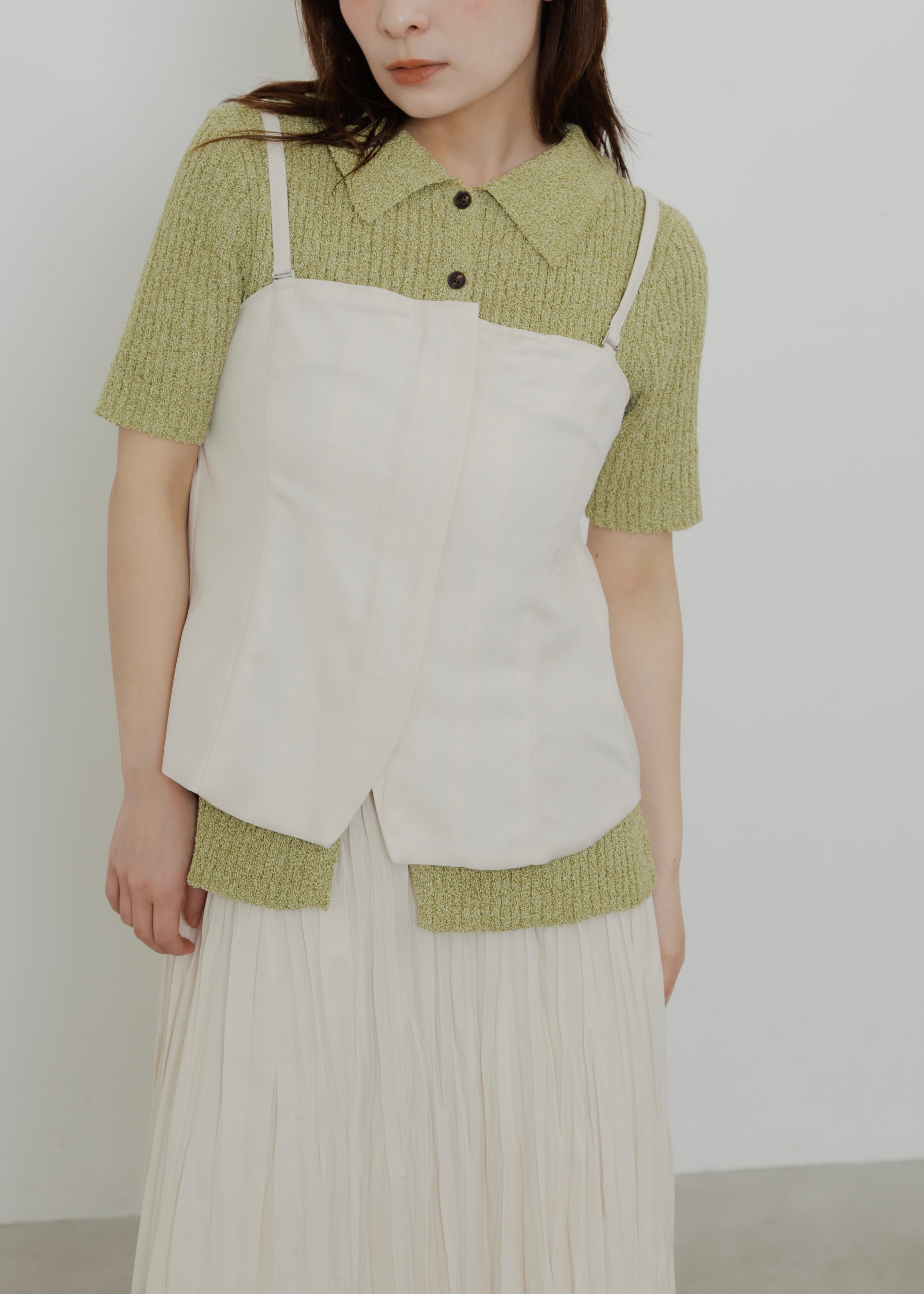 MIX KNIT POLO CARDIGAN