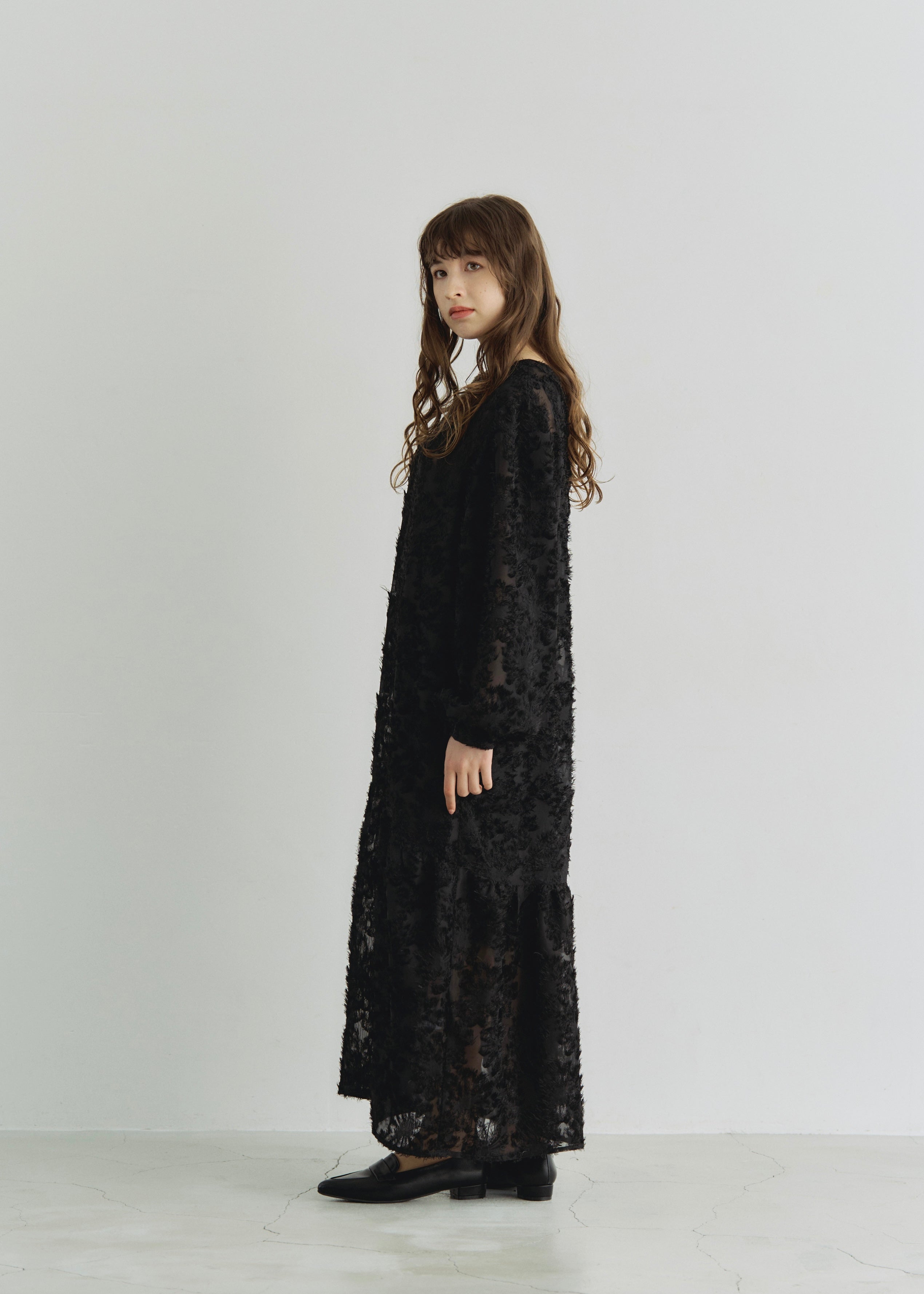 2WAY SHEER JACQUARD DRESS