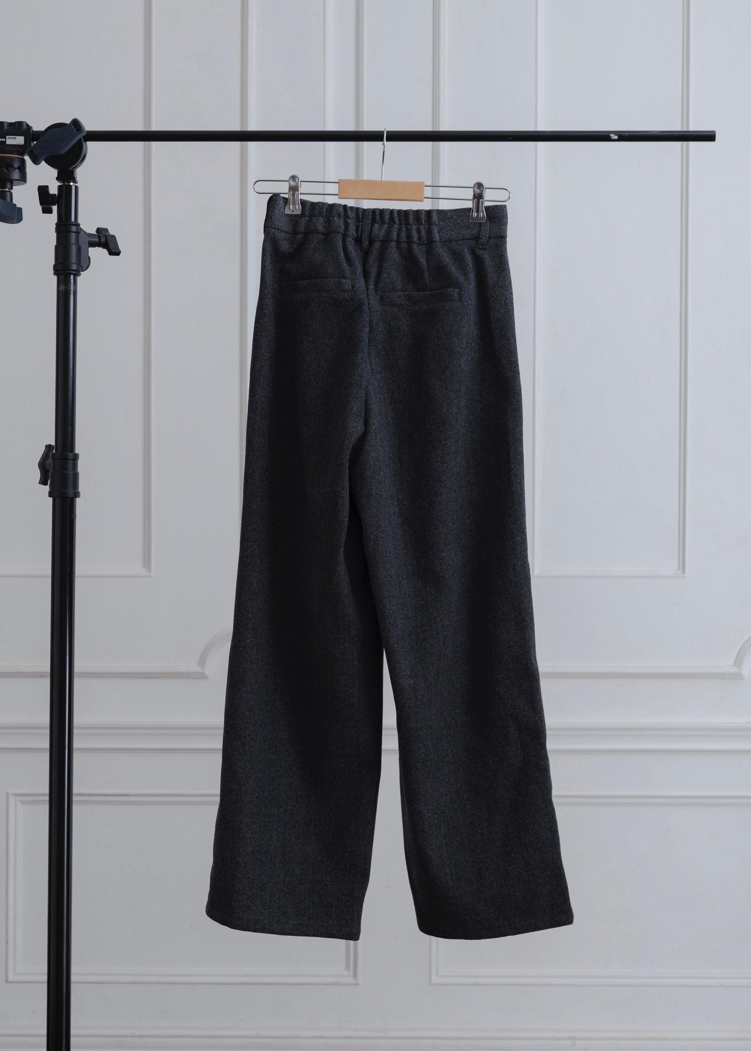 FAUX WOOL TUCK PANTS