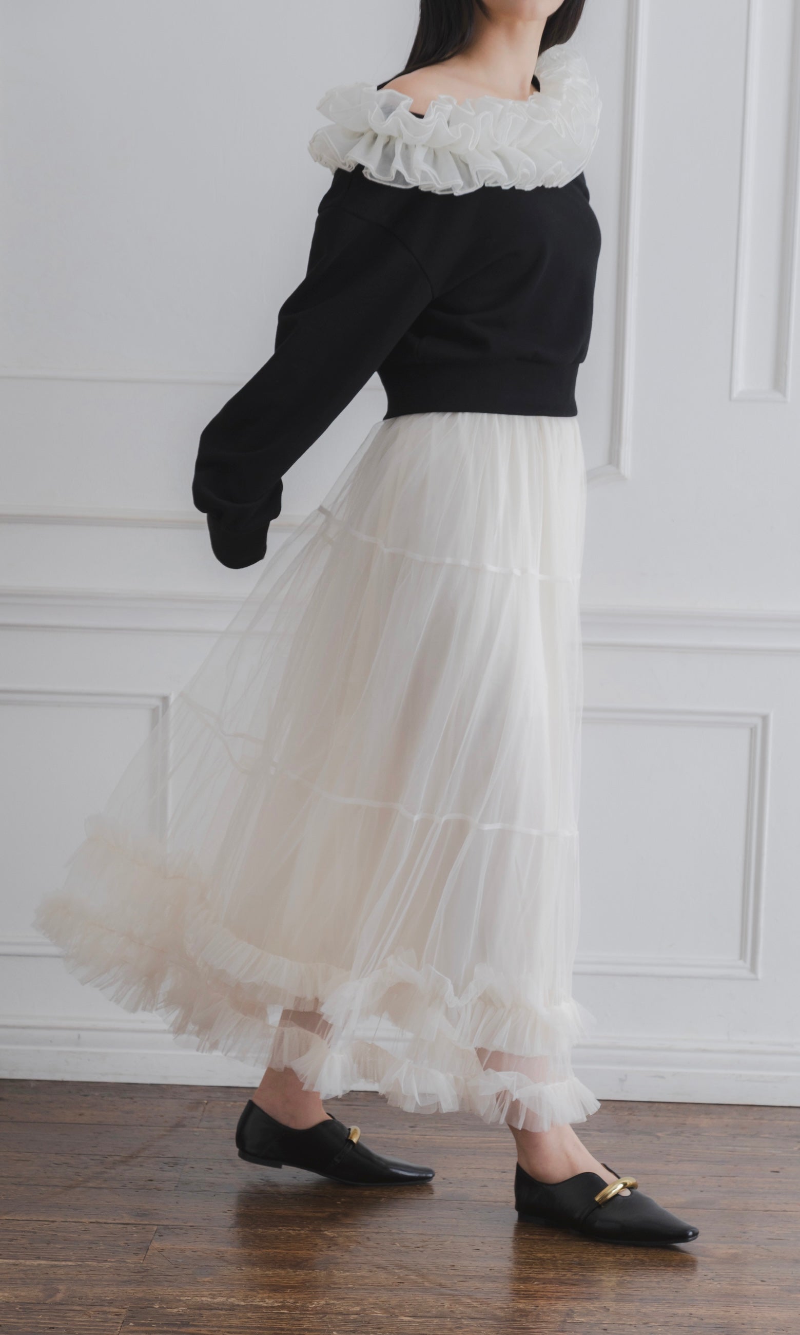 TULLE TIERED SKIRT