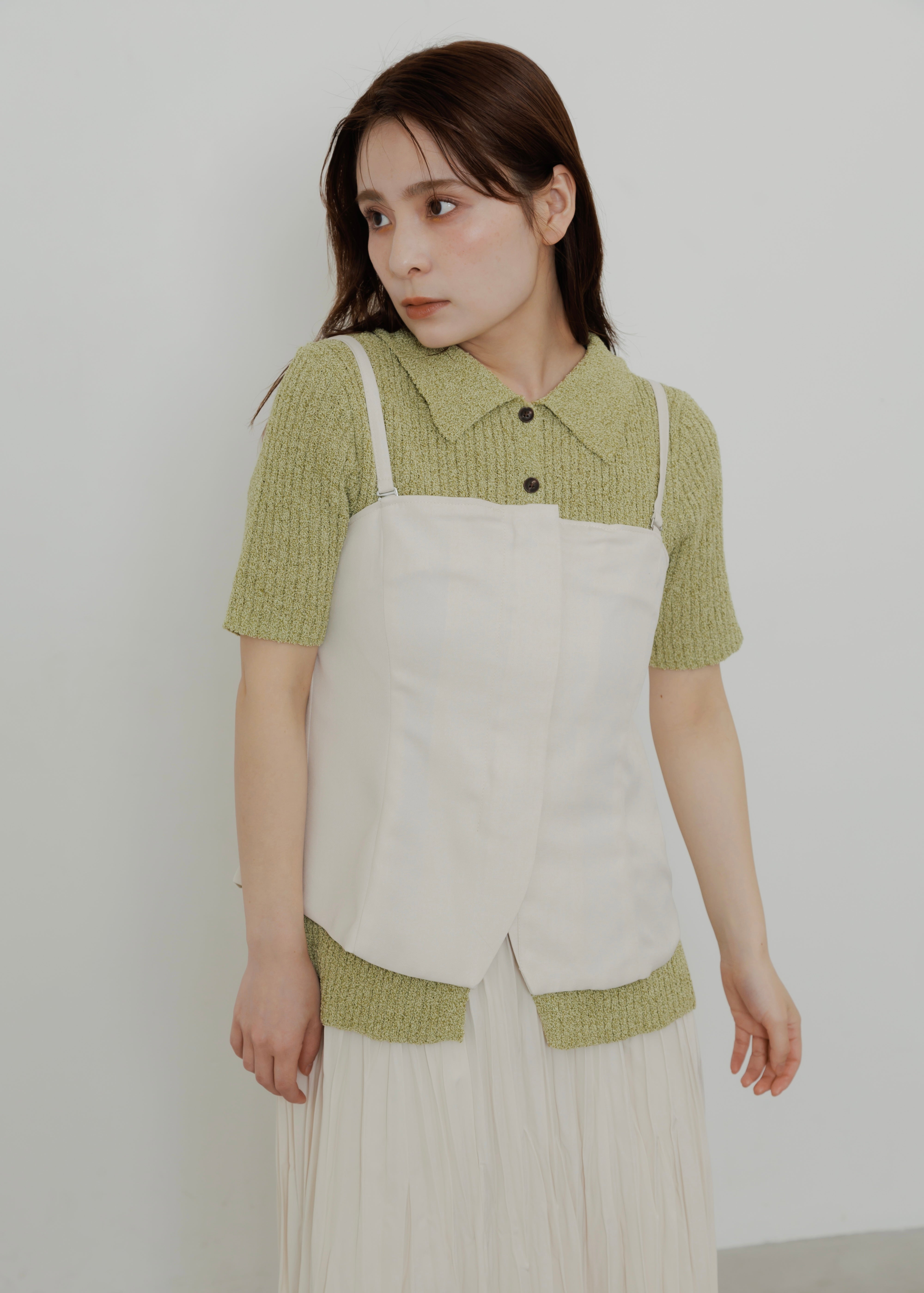 MIX KNIT POLO CARDIGAN