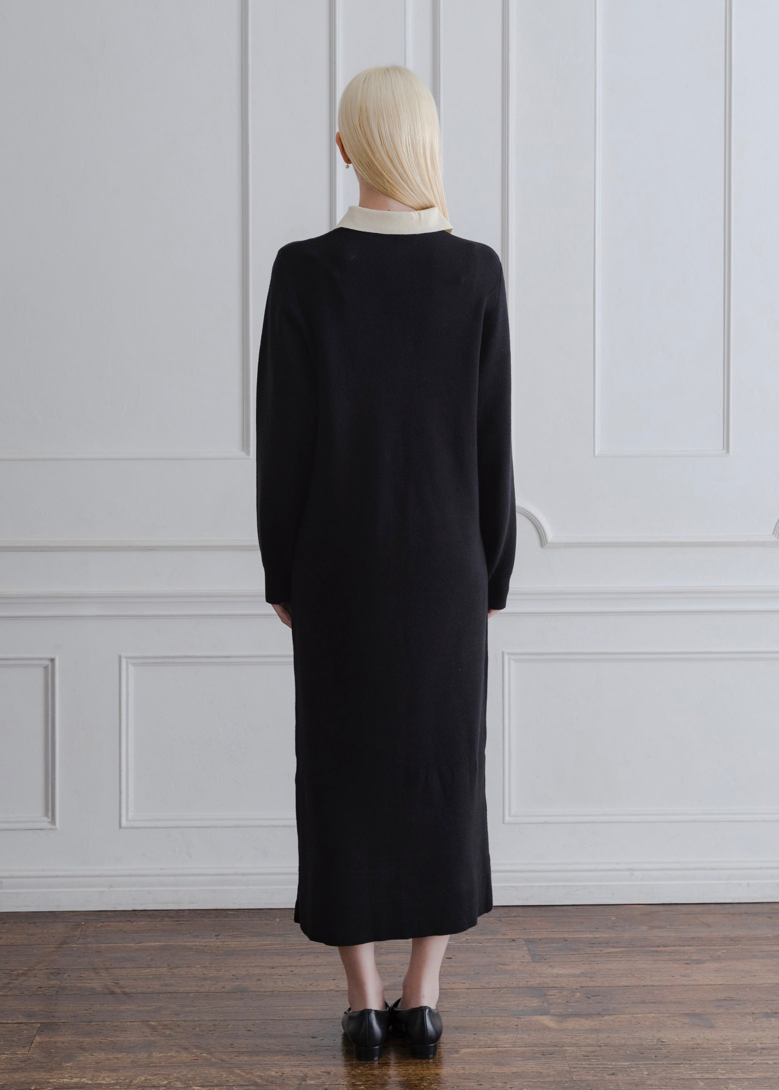 BICOLOR POLO KNIT DRESS