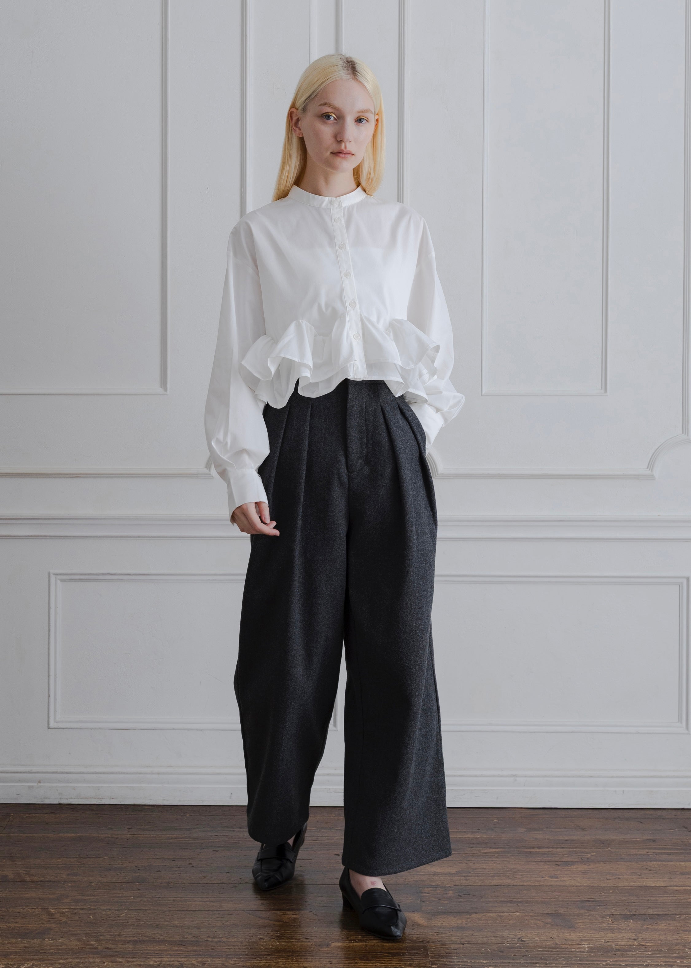 FRILL HEM BLOUSE