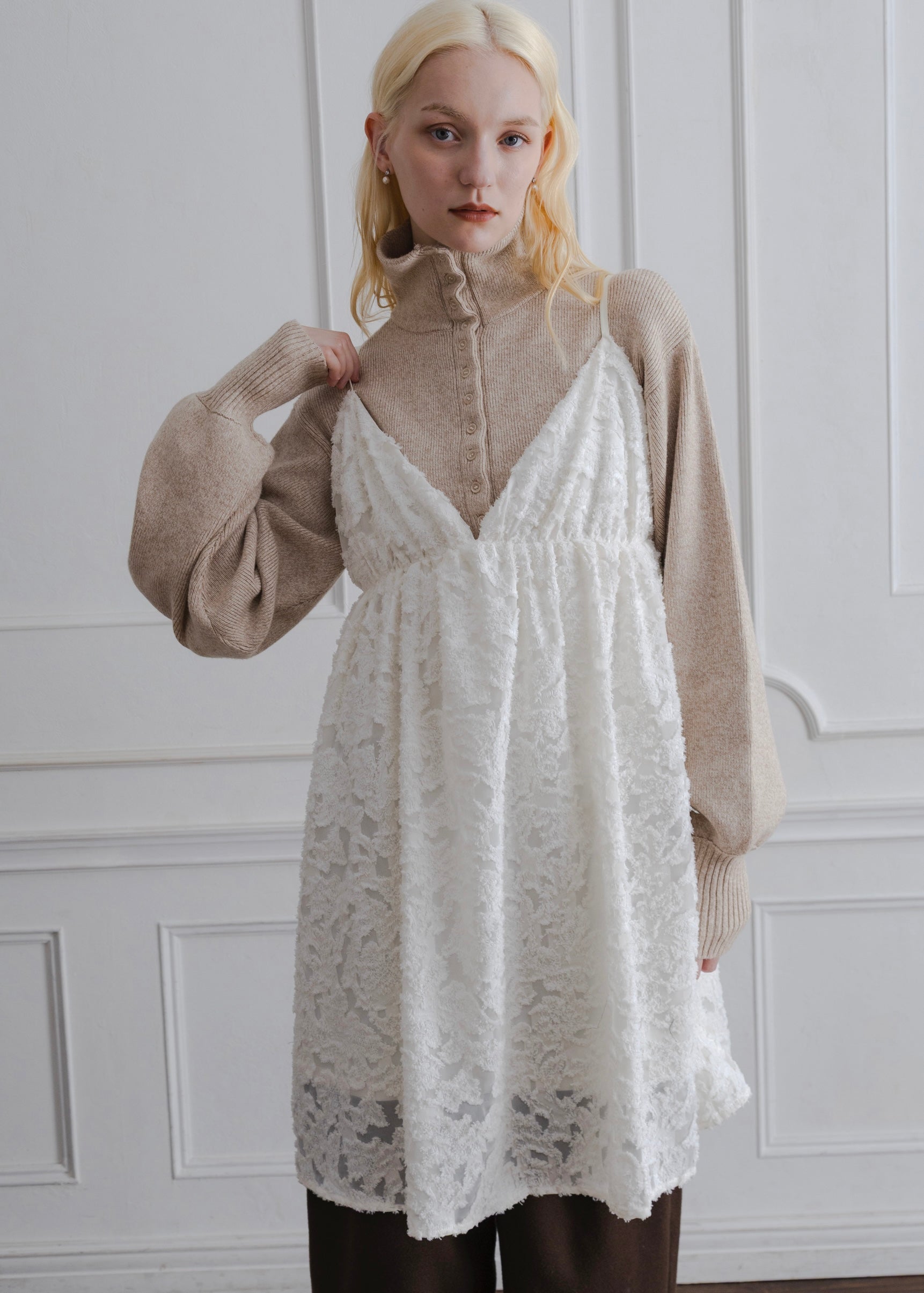 SHEER JACQUARD TUNIC CAMISOLE