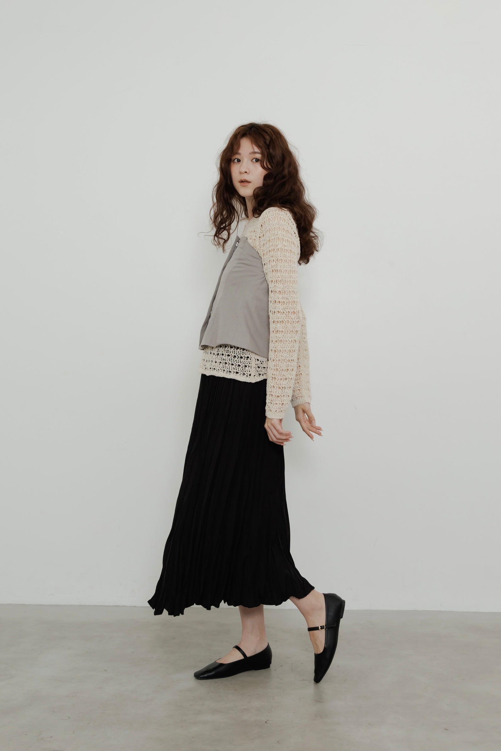 CRUSH PLEATS SKIRT