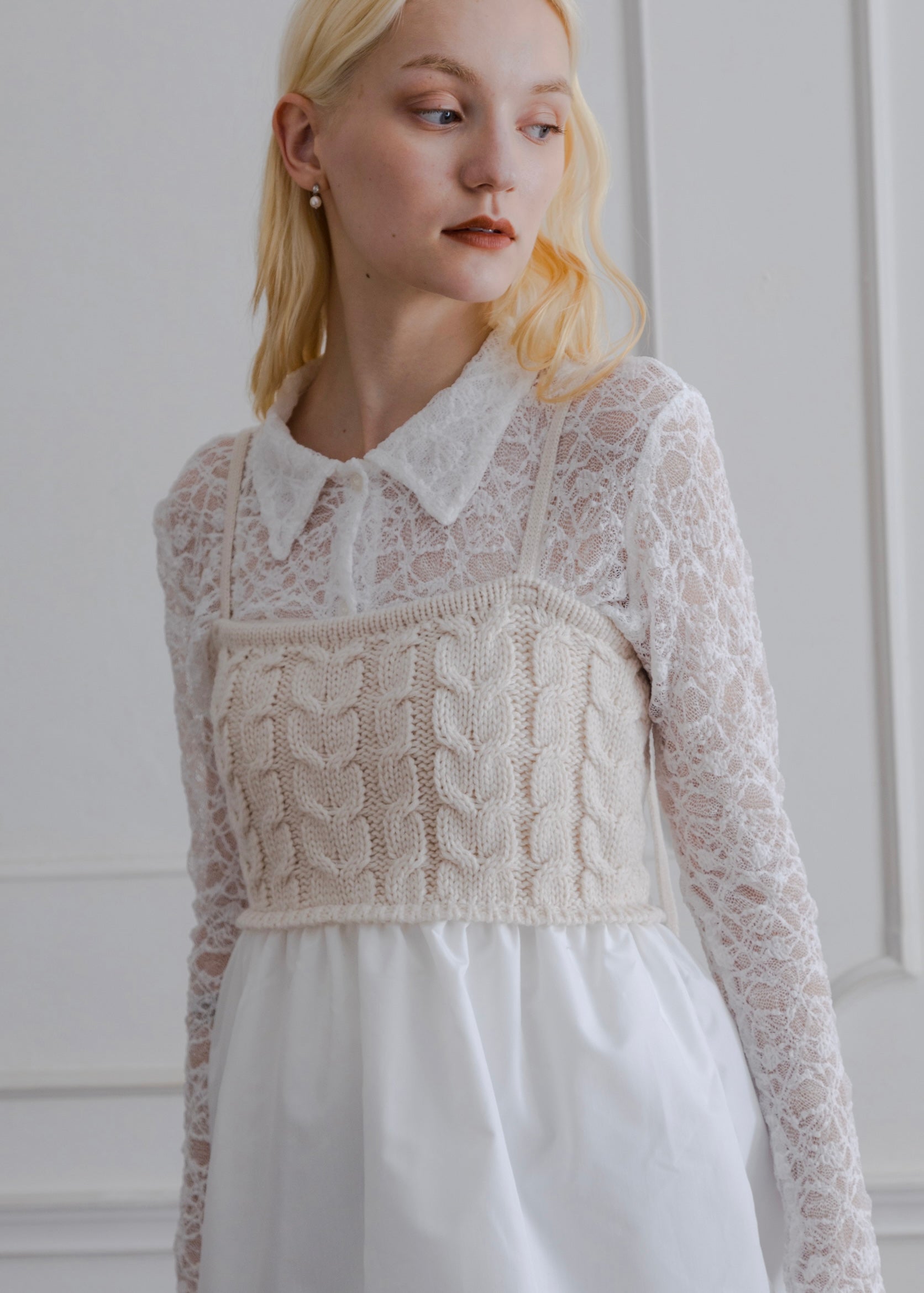 CABLE KNIT BALLOON CAMISOLE