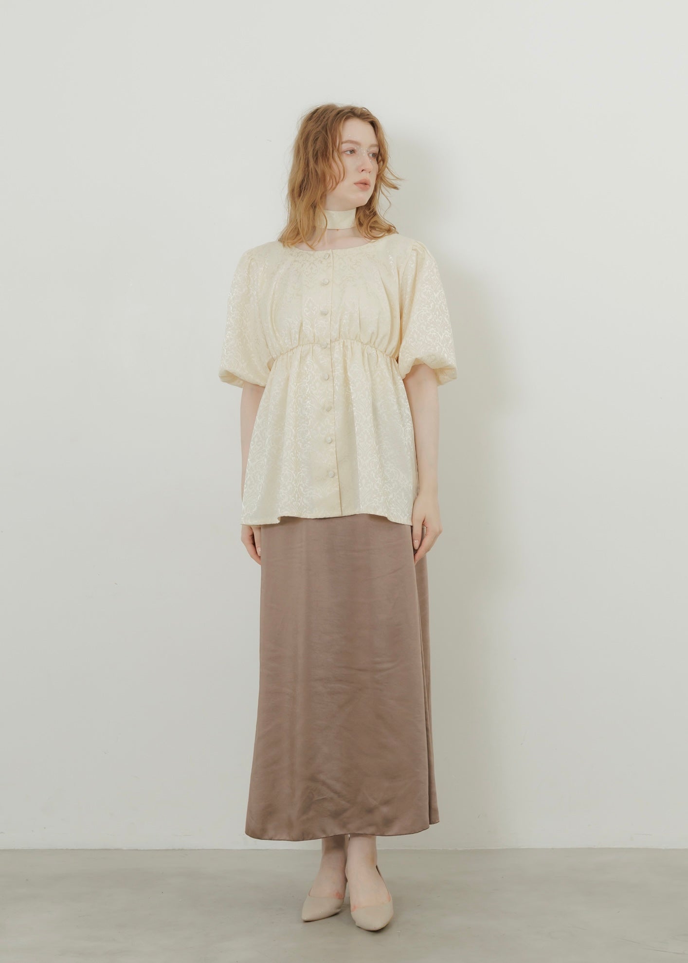 SATIN SEMI FLARE SKIRT