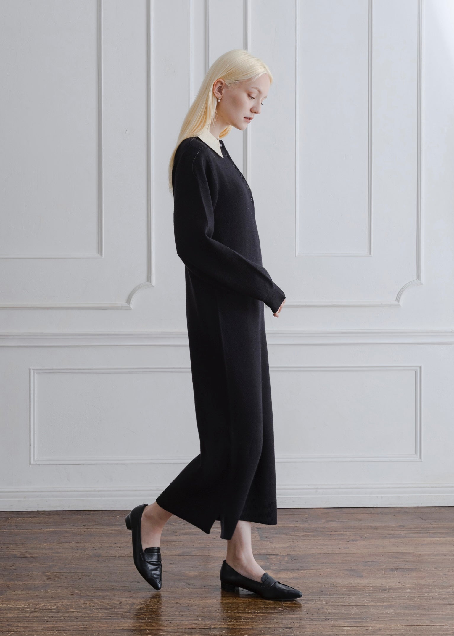BICOLOR POLO KNIT DRESS