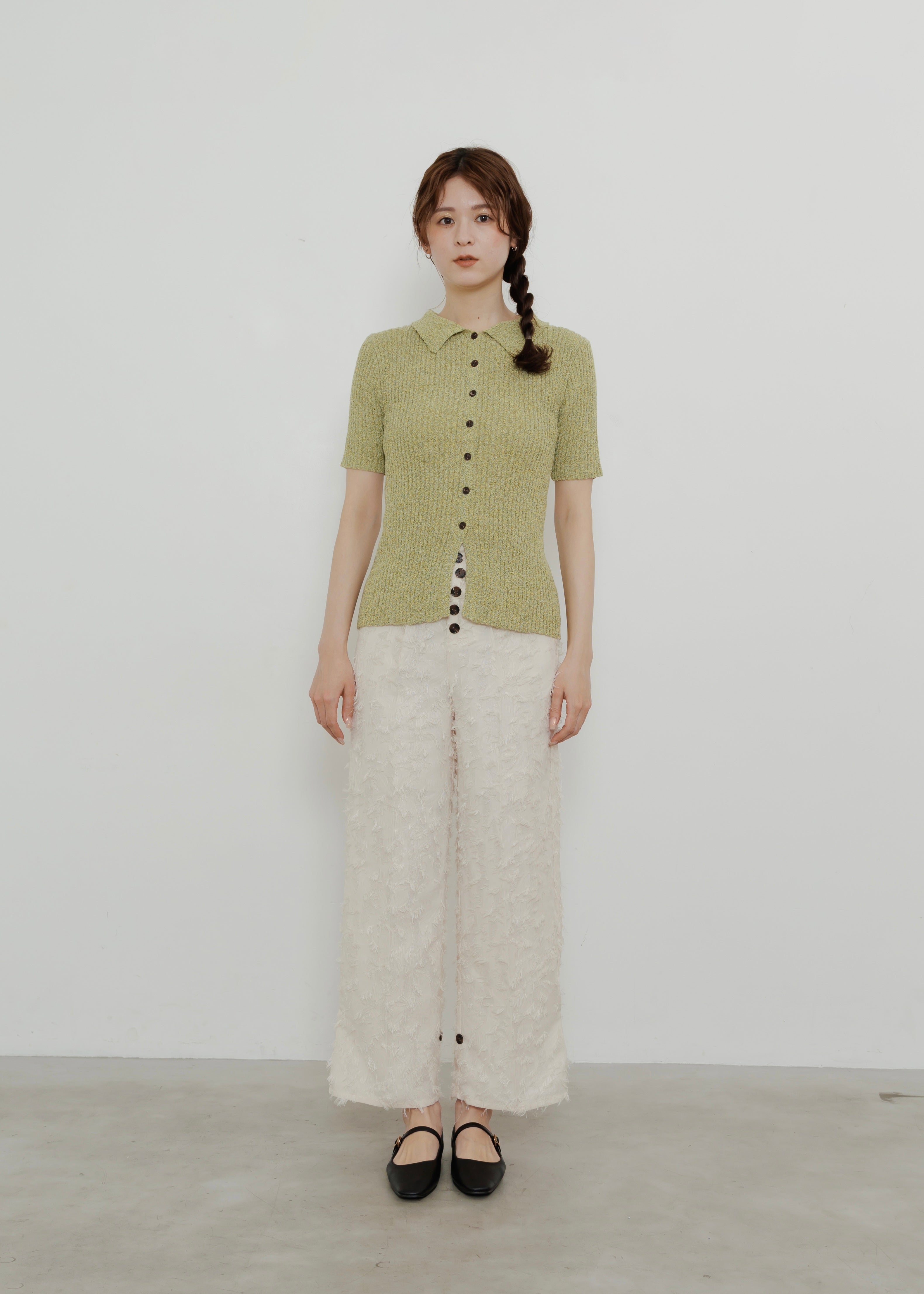 MIX KNIT POLO CARDIGAN