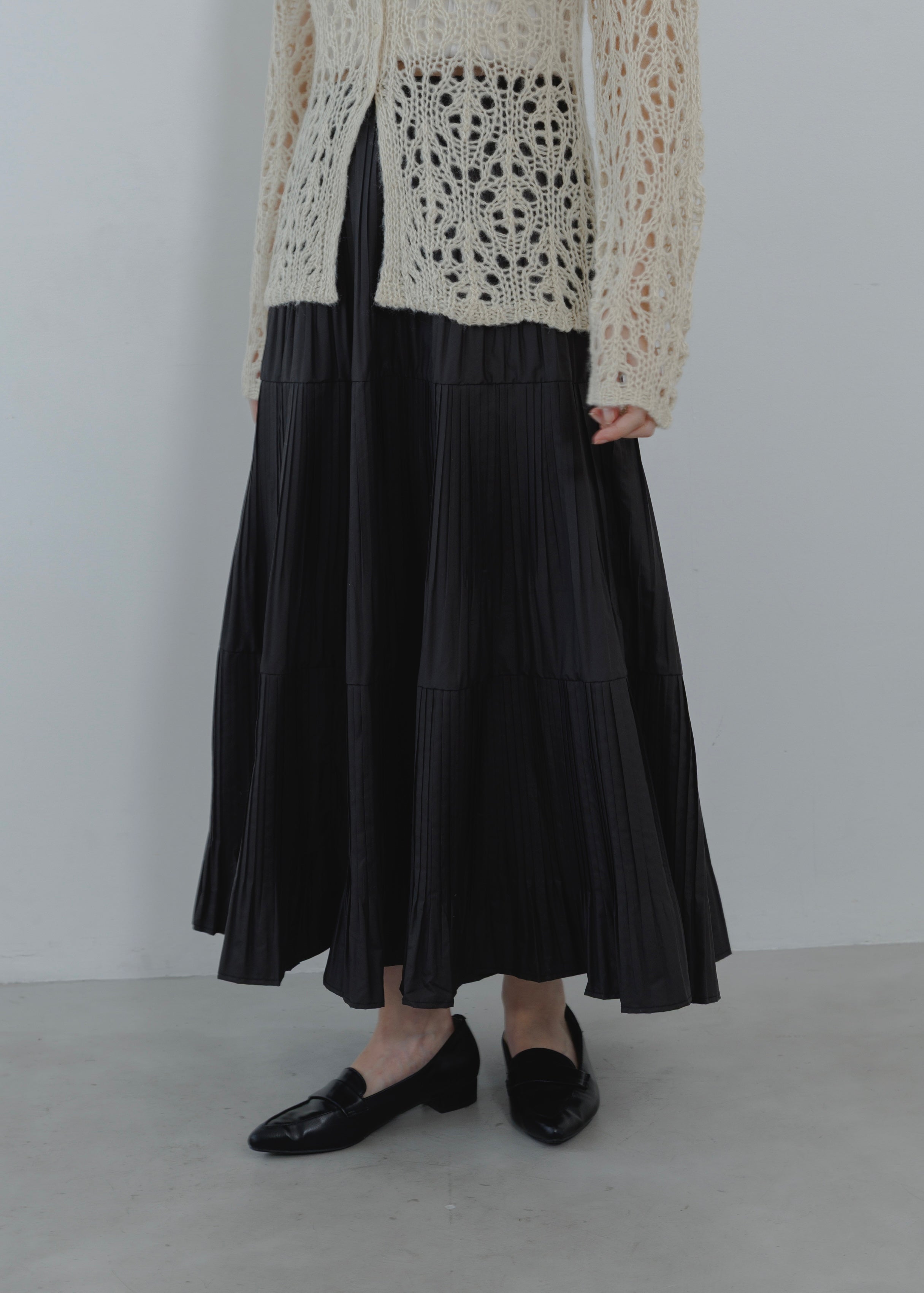 TIERED PLEATS SKIRT