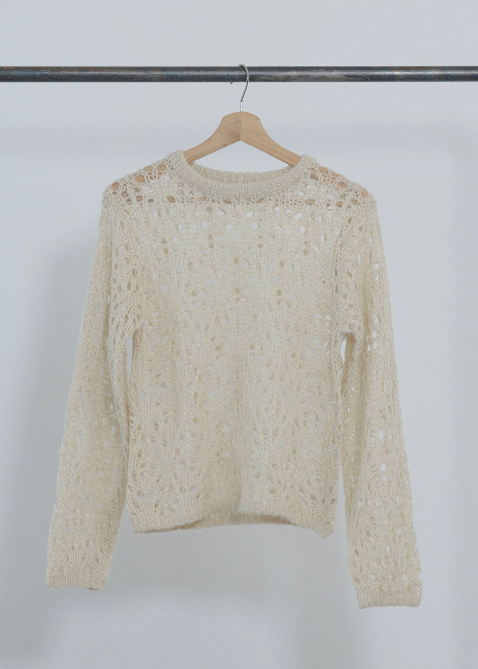 OPENWORK MOHAIR KNIT PULLOVER