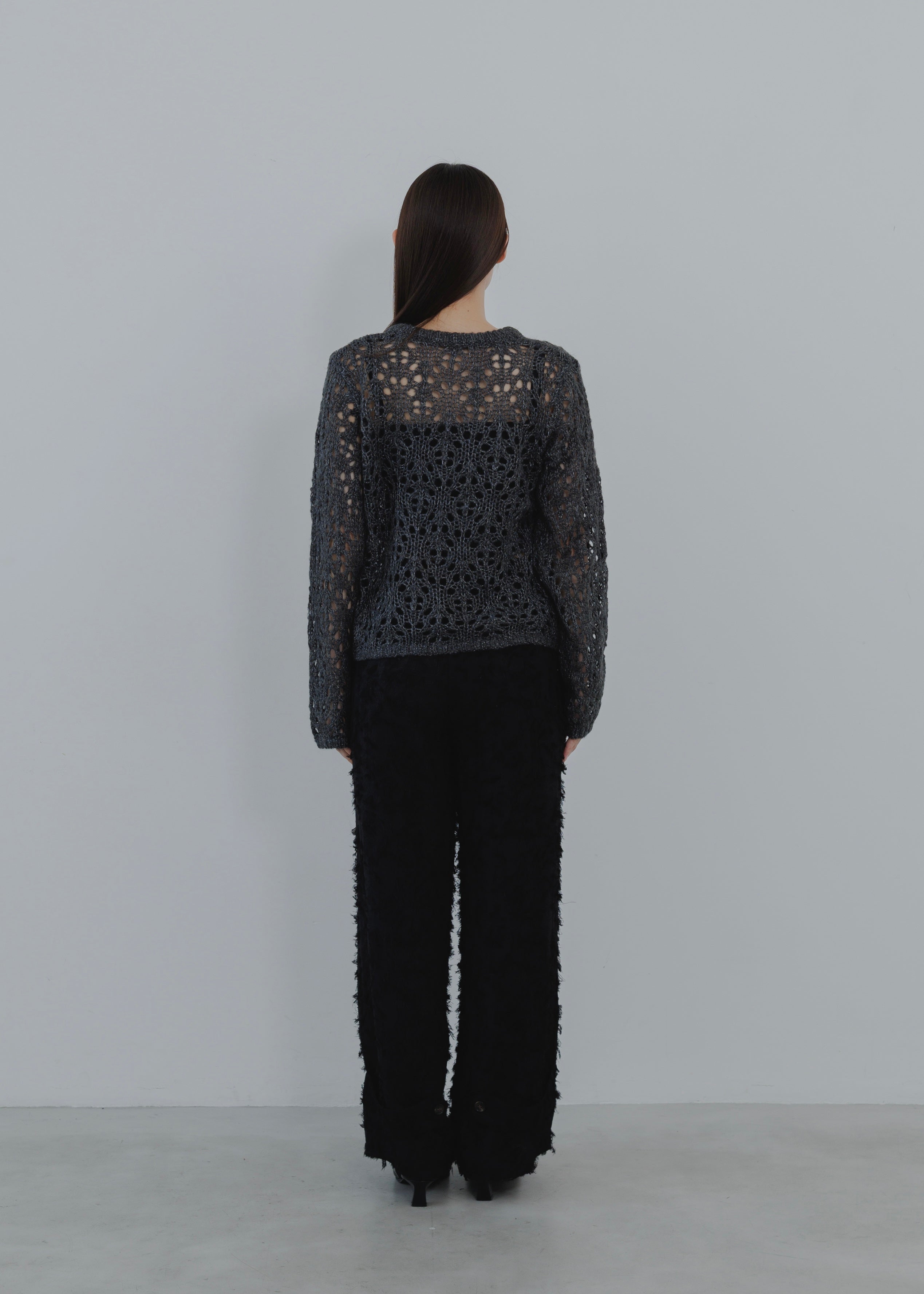 OPENWORK MOHAIR KNIT PULLOVER