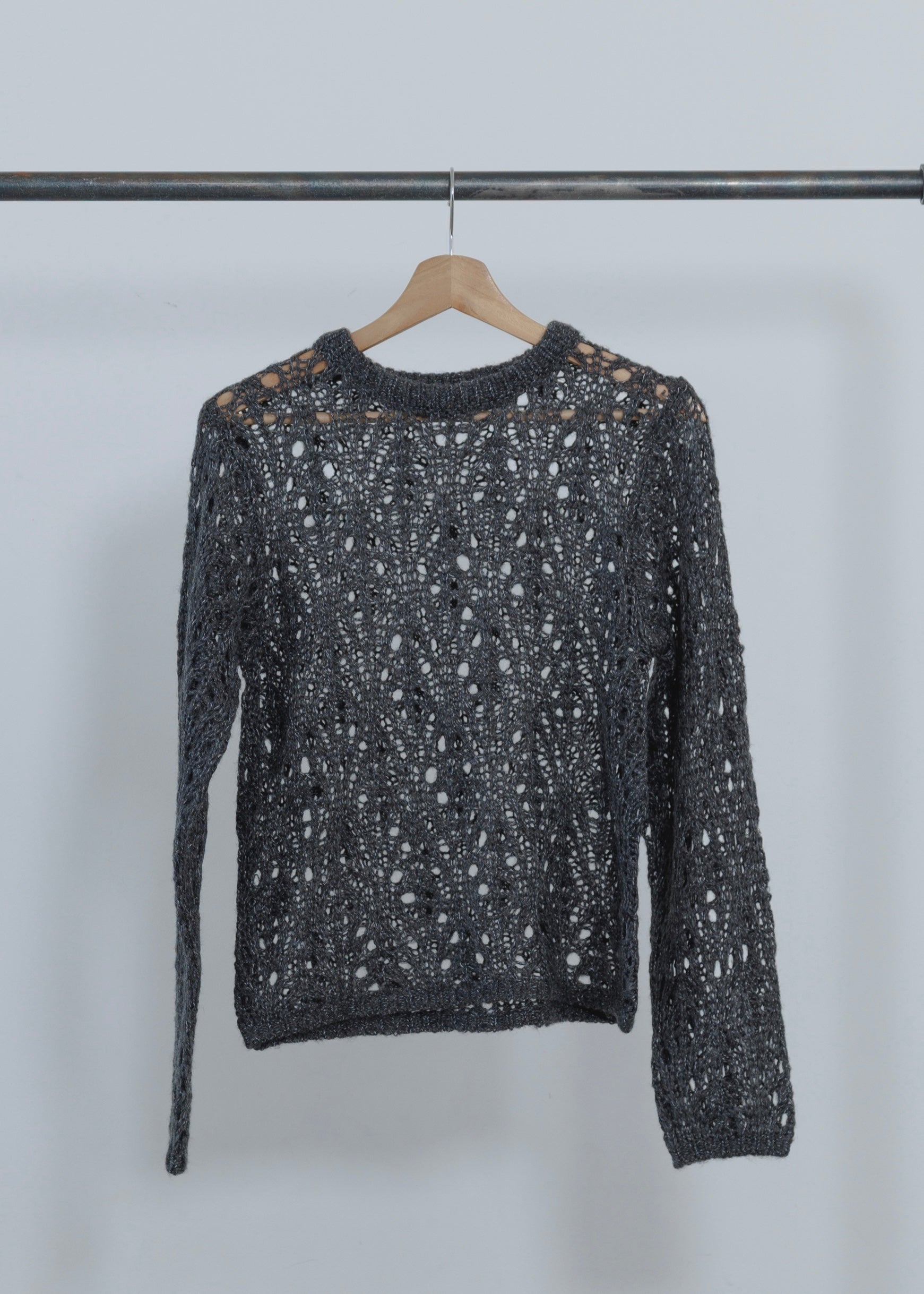 OPENWORK MOHAIR KNIT PULLOVER