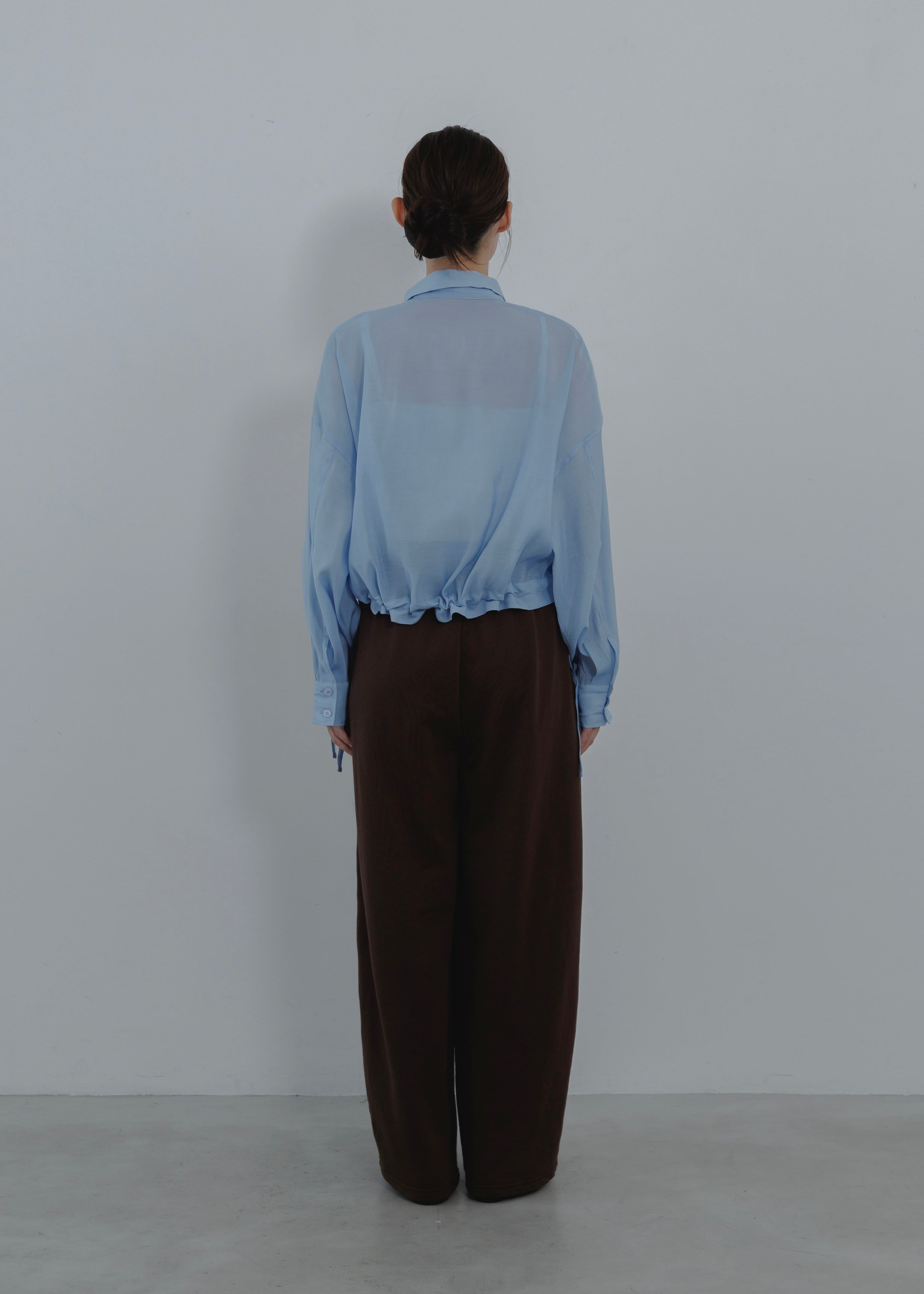 SHEER GATHER SHORT BLOUSE