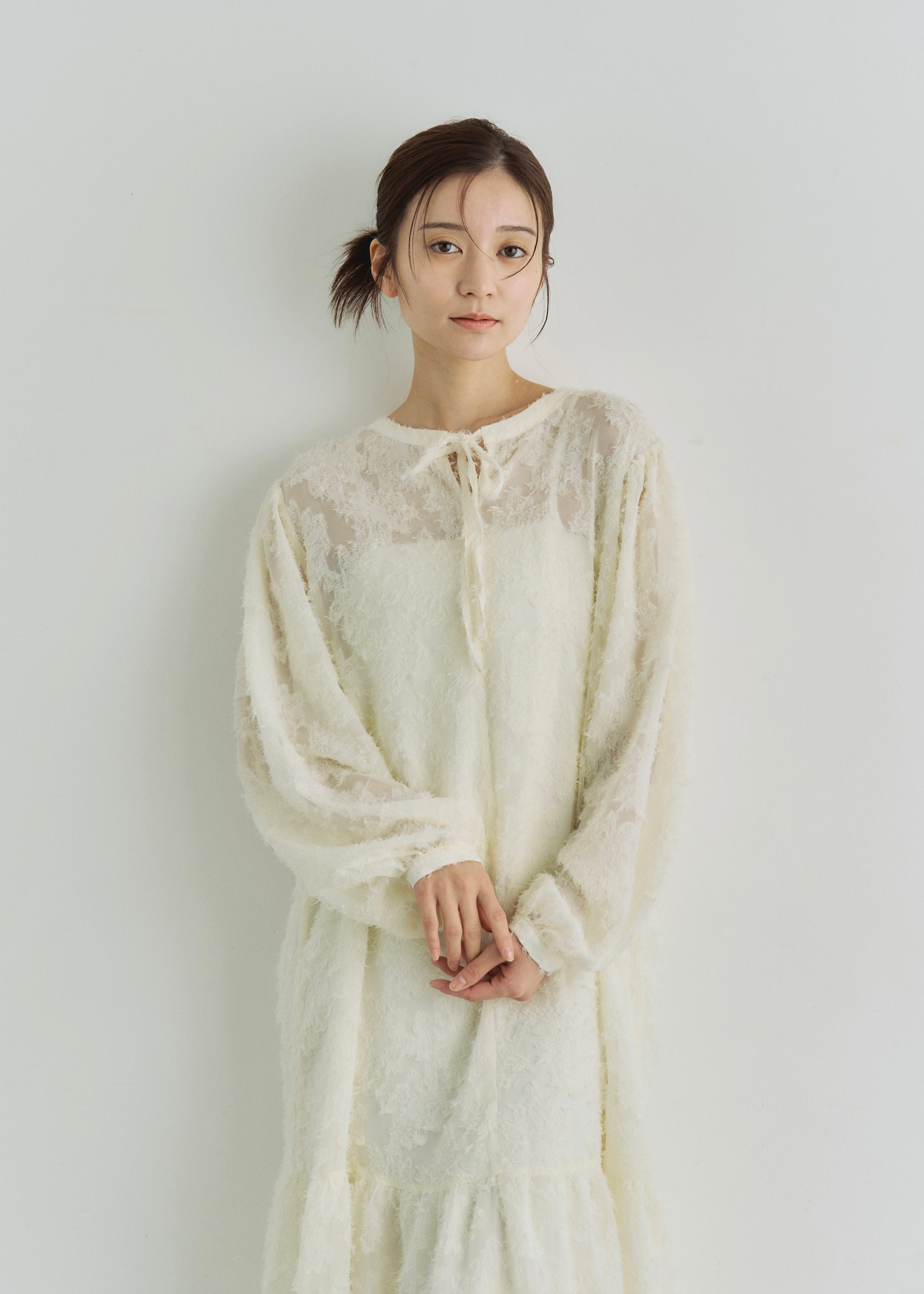 2WAY SHEER JACQUARD DRESS