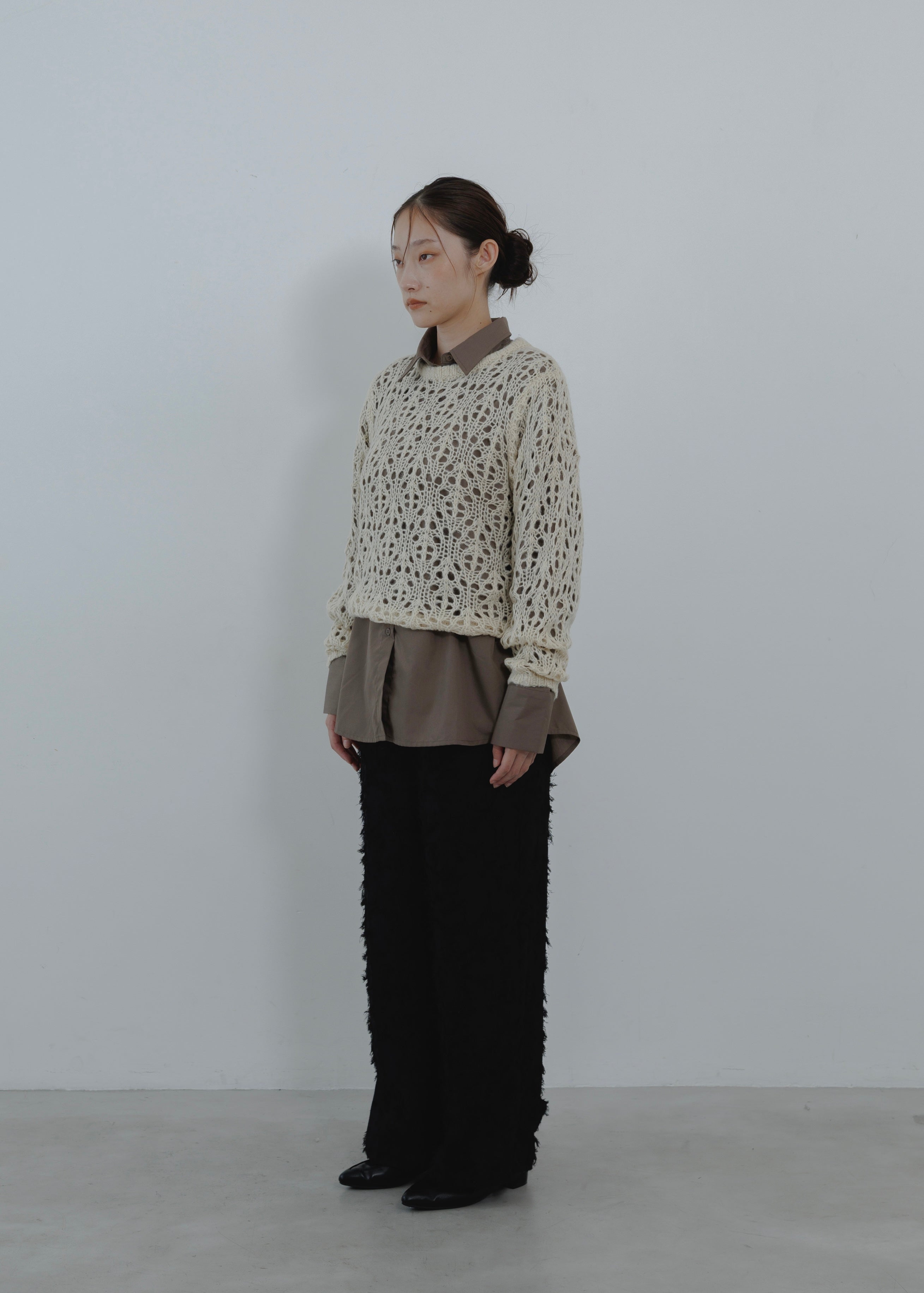 OPENWORK MOHAIR KNIT PULLOVER