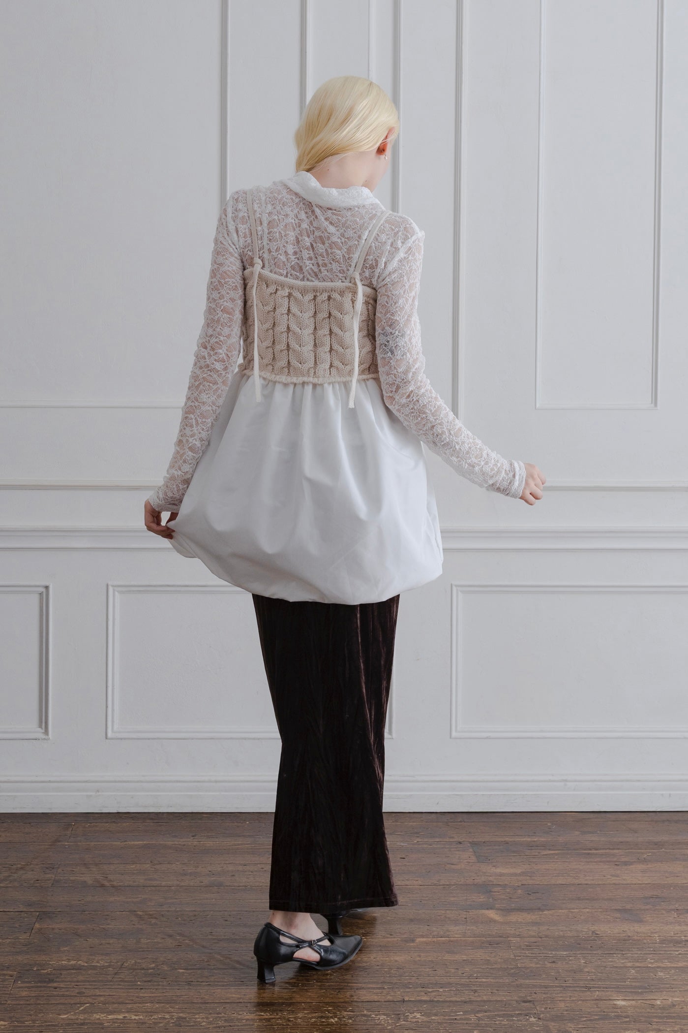 CABLE KNIT BALLOON CAMISOLE