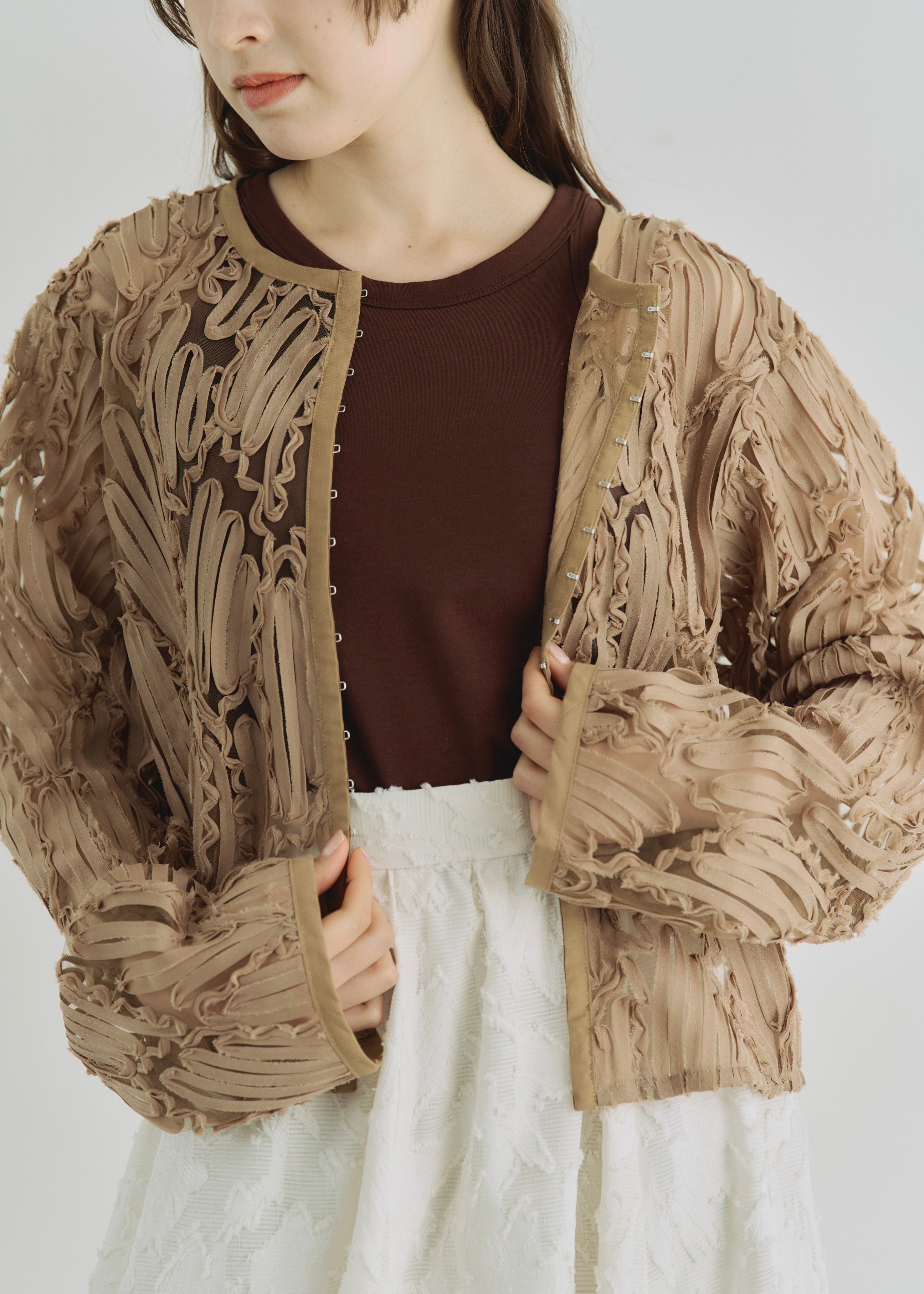 EMBROIDRED TULLE CARDIGAN