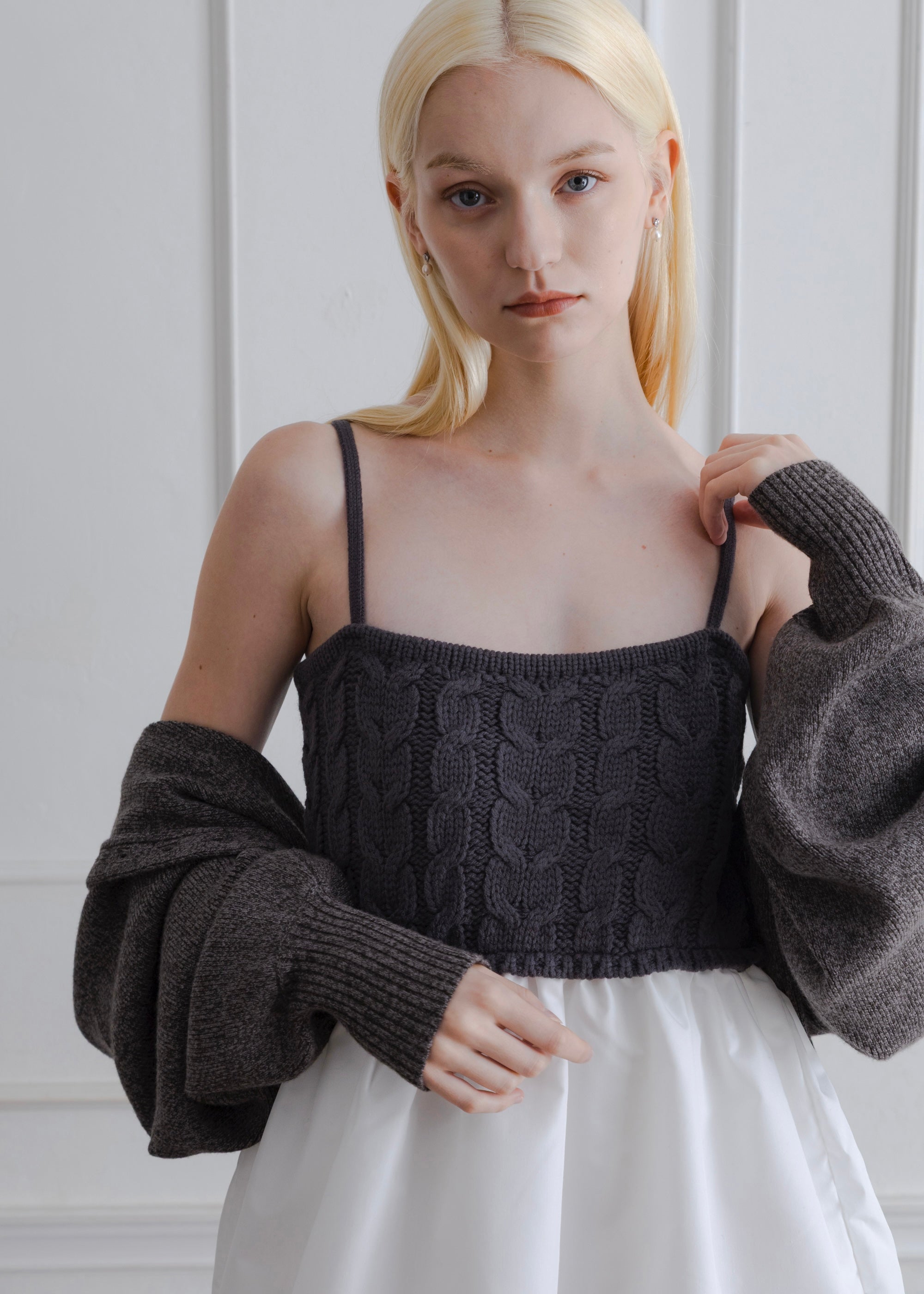 CABLE KNIT BALLOON CAMISOLE
