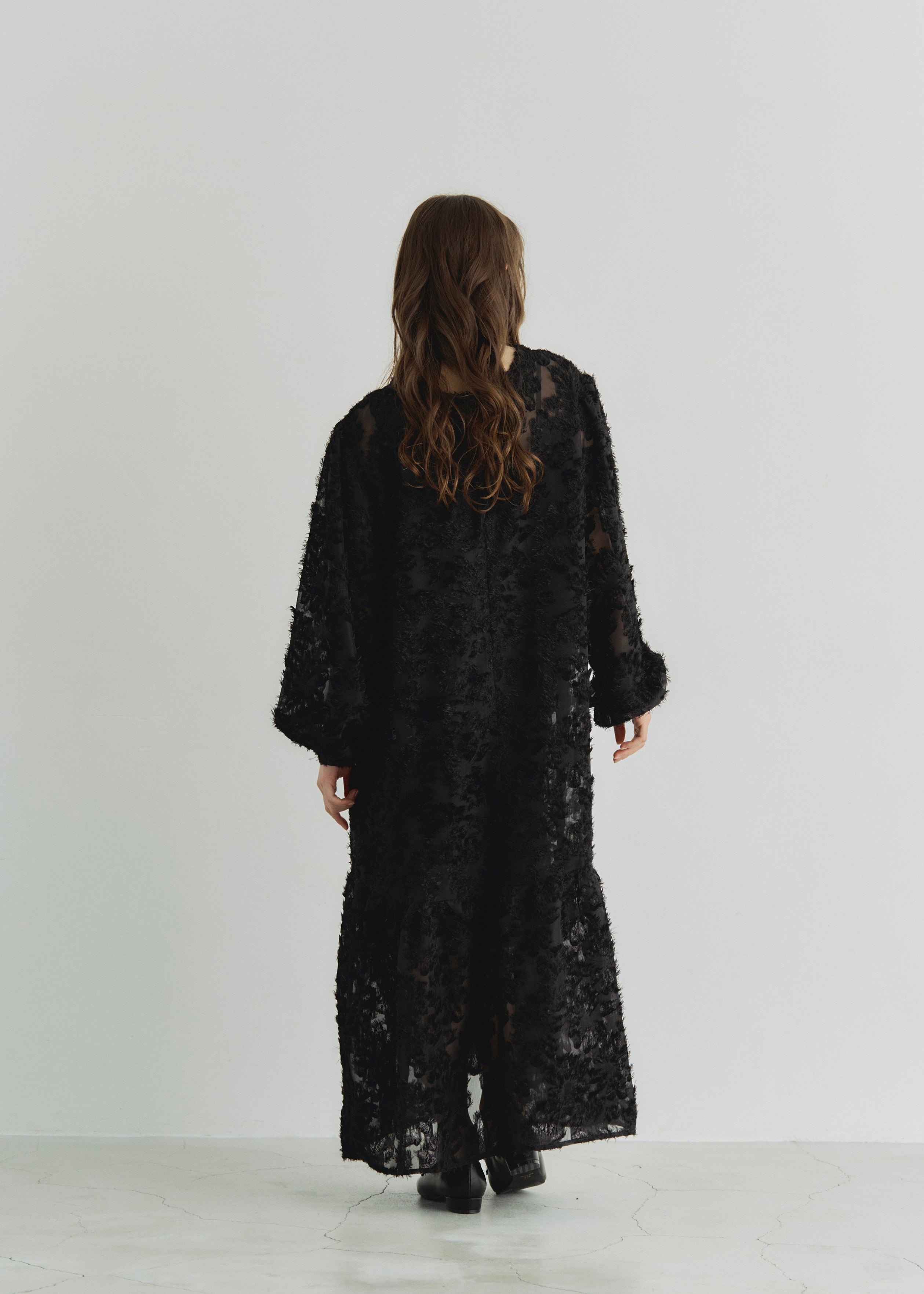 2WAY SHEER JACQUARD DRESS