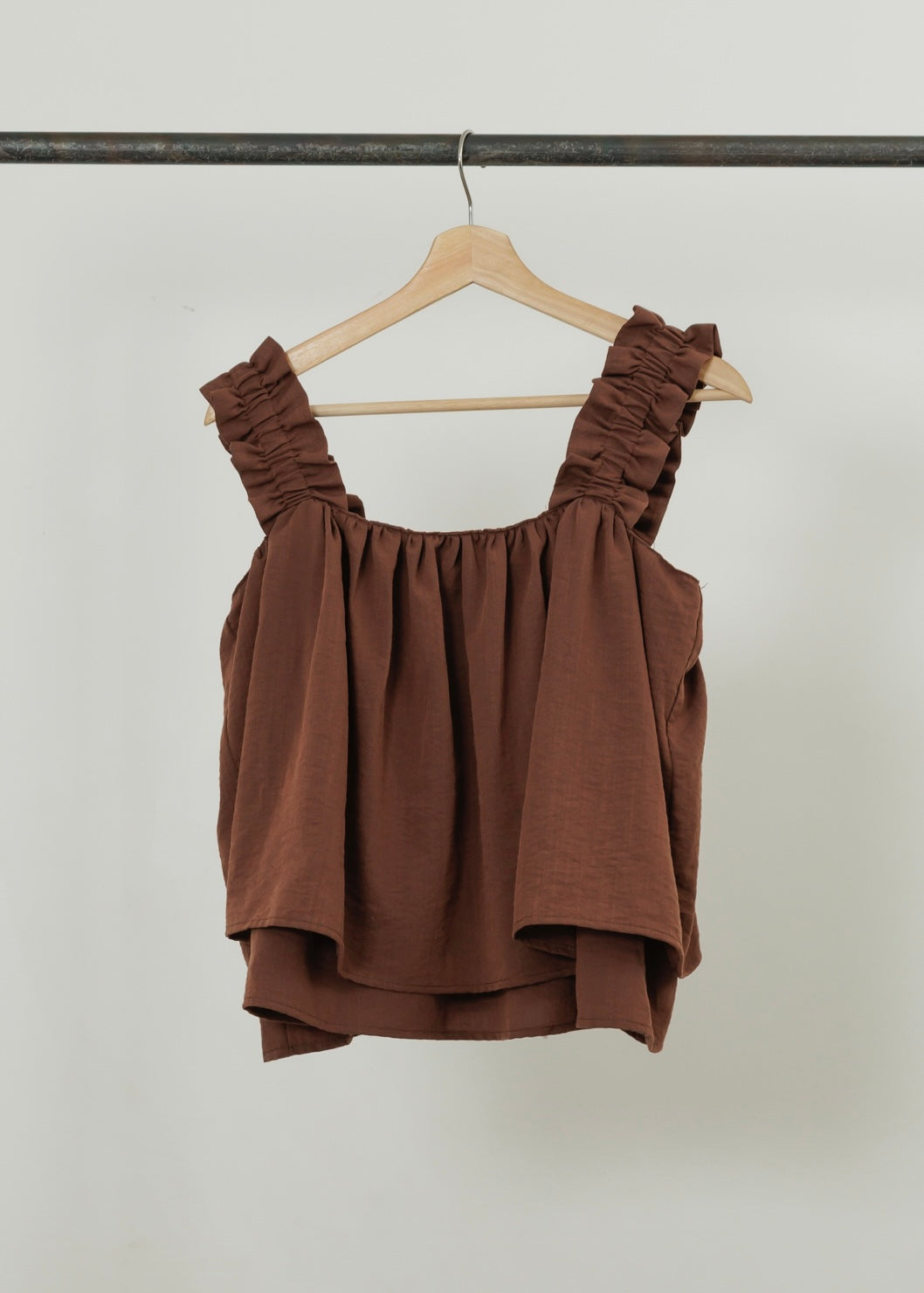 LINEN SLUB SHIRRING CAMISOLE