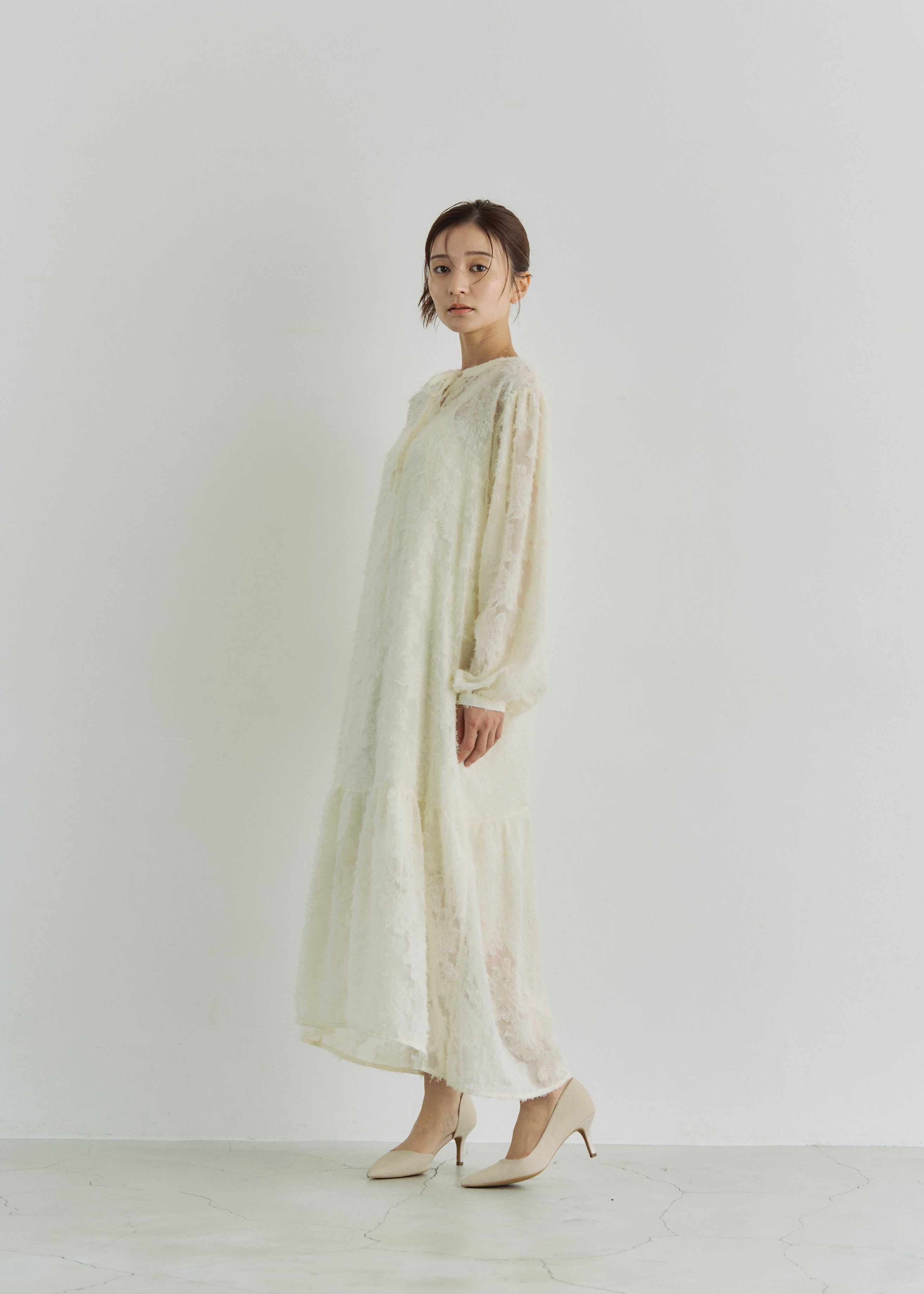 2WAY SHEER JACQUARD DRESS