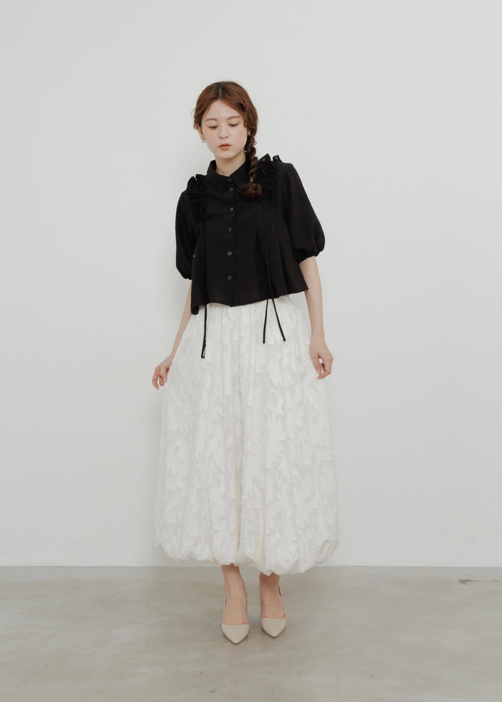 JACQUARD BALLOON SKIRT