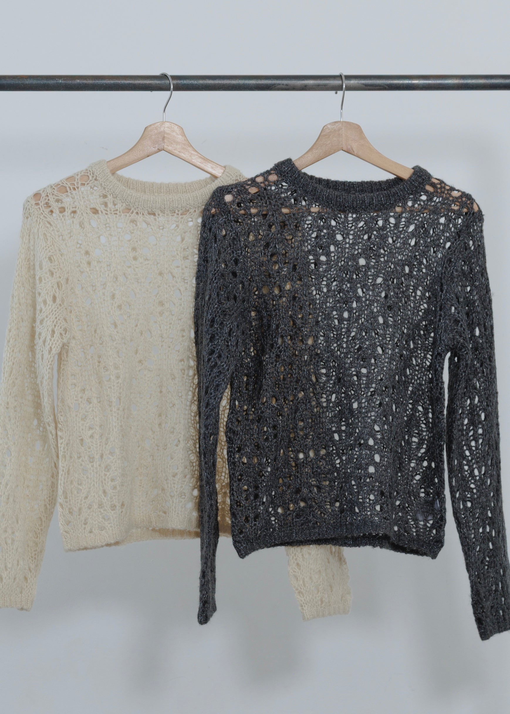 OPENWORK MOHAIR KNIT PULLOVER