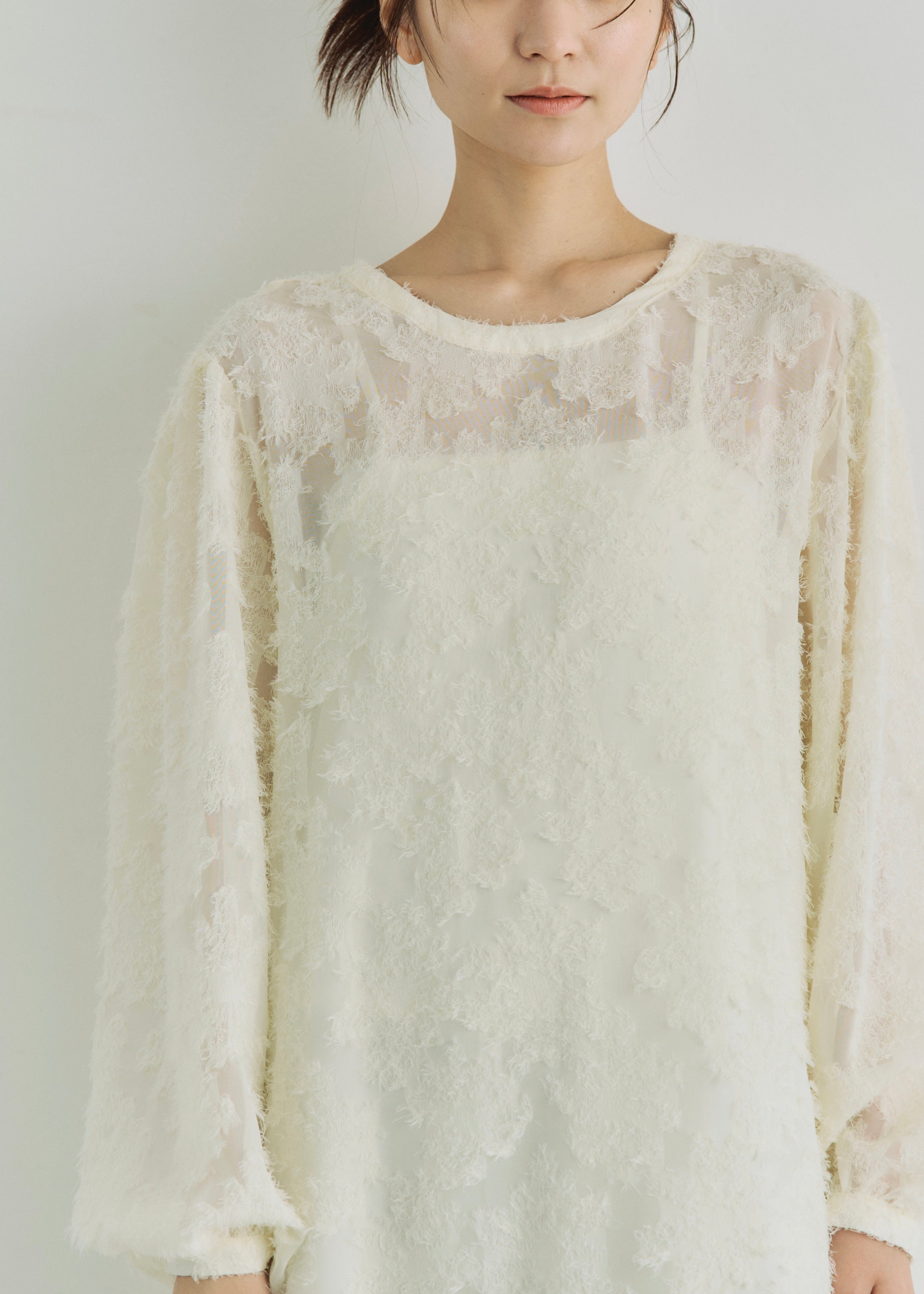 2WAY SHEER JACQUARD DRESS