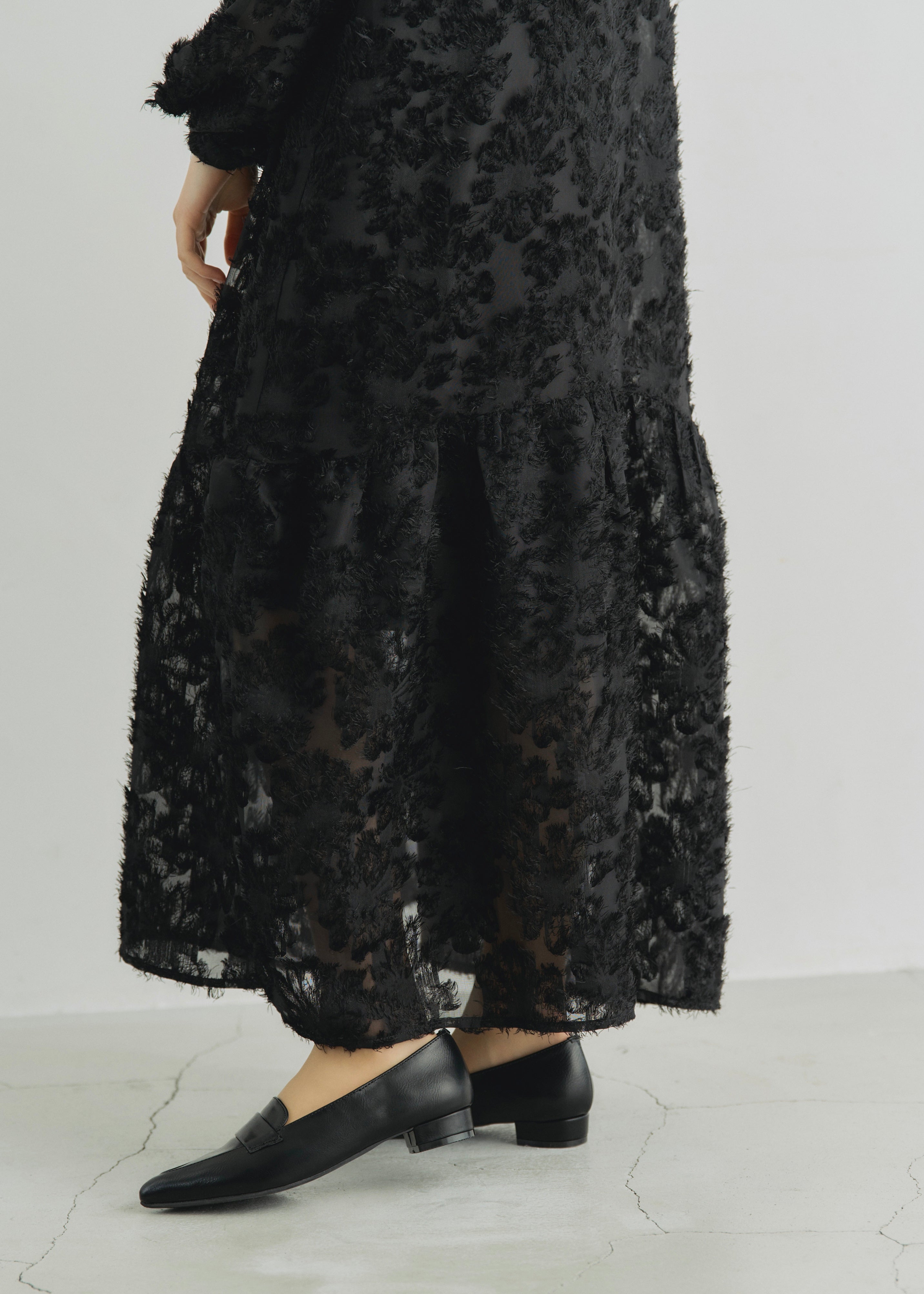 2WAY SHEER JACQUARD DRESS