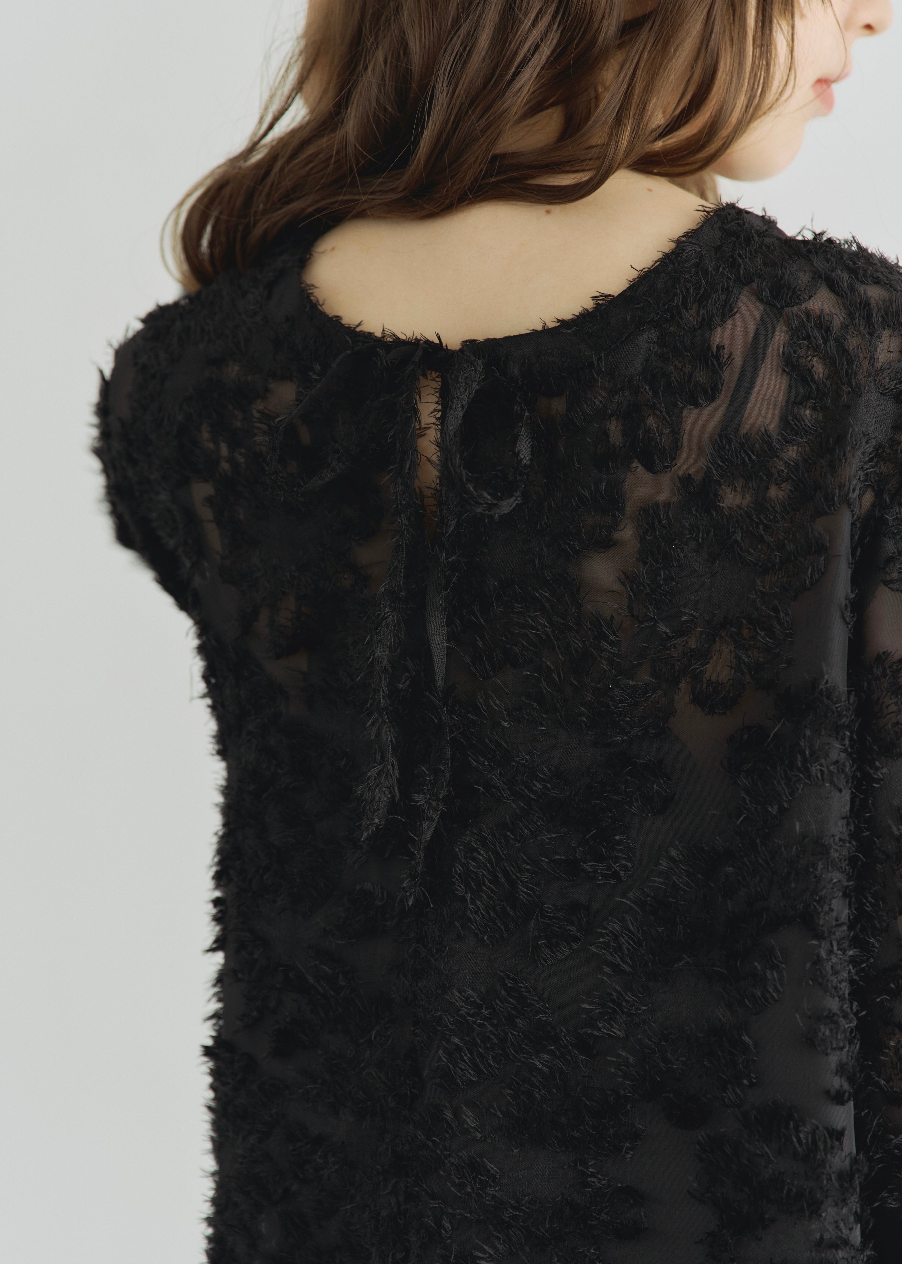 2WAY SHEER JACQUARD DRESS