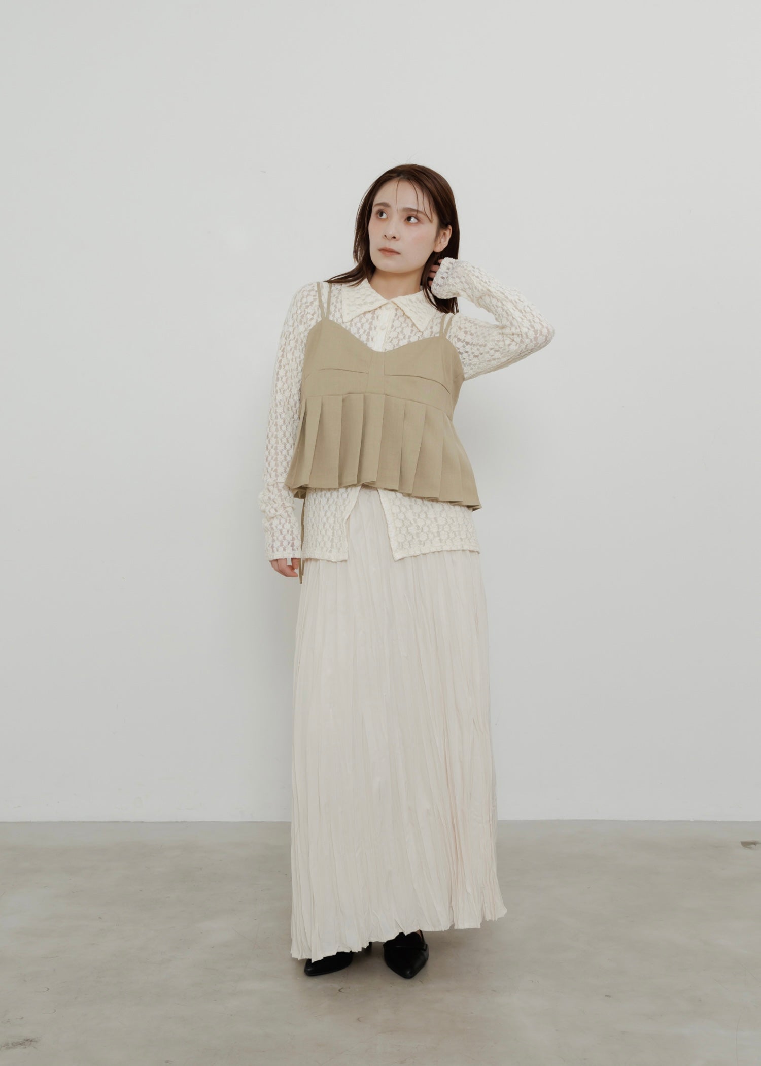 CRUSH PLEATS SKIRT