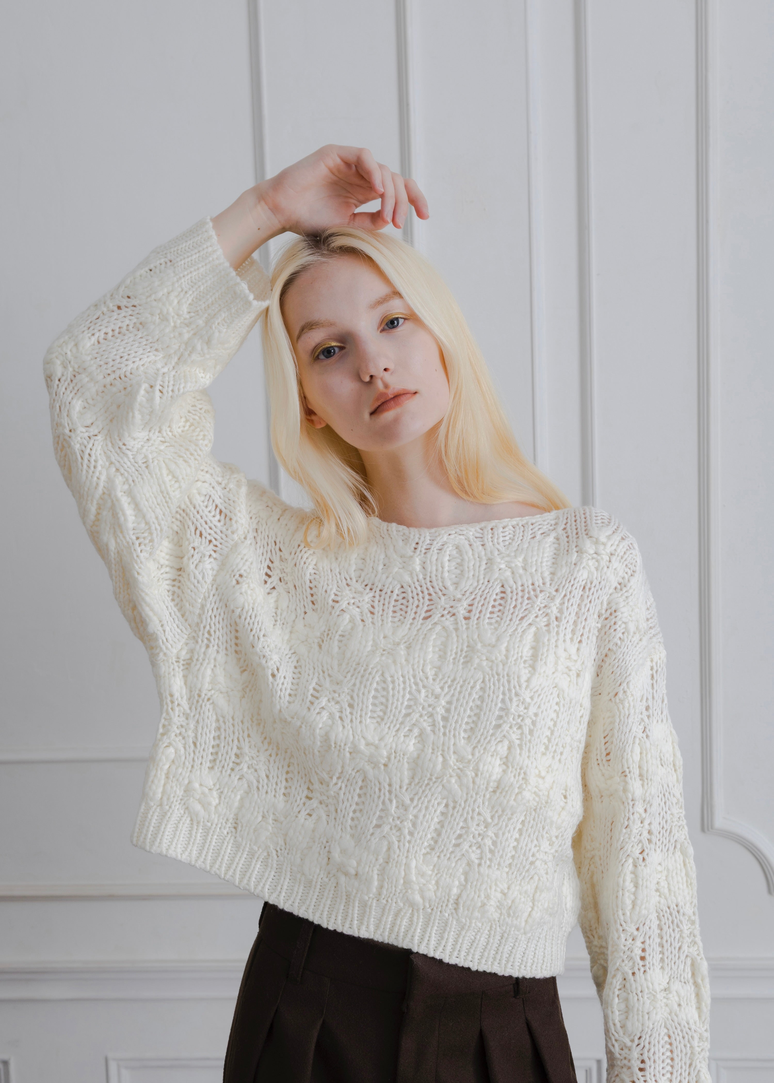 CROPPED KNIT PULLOVER