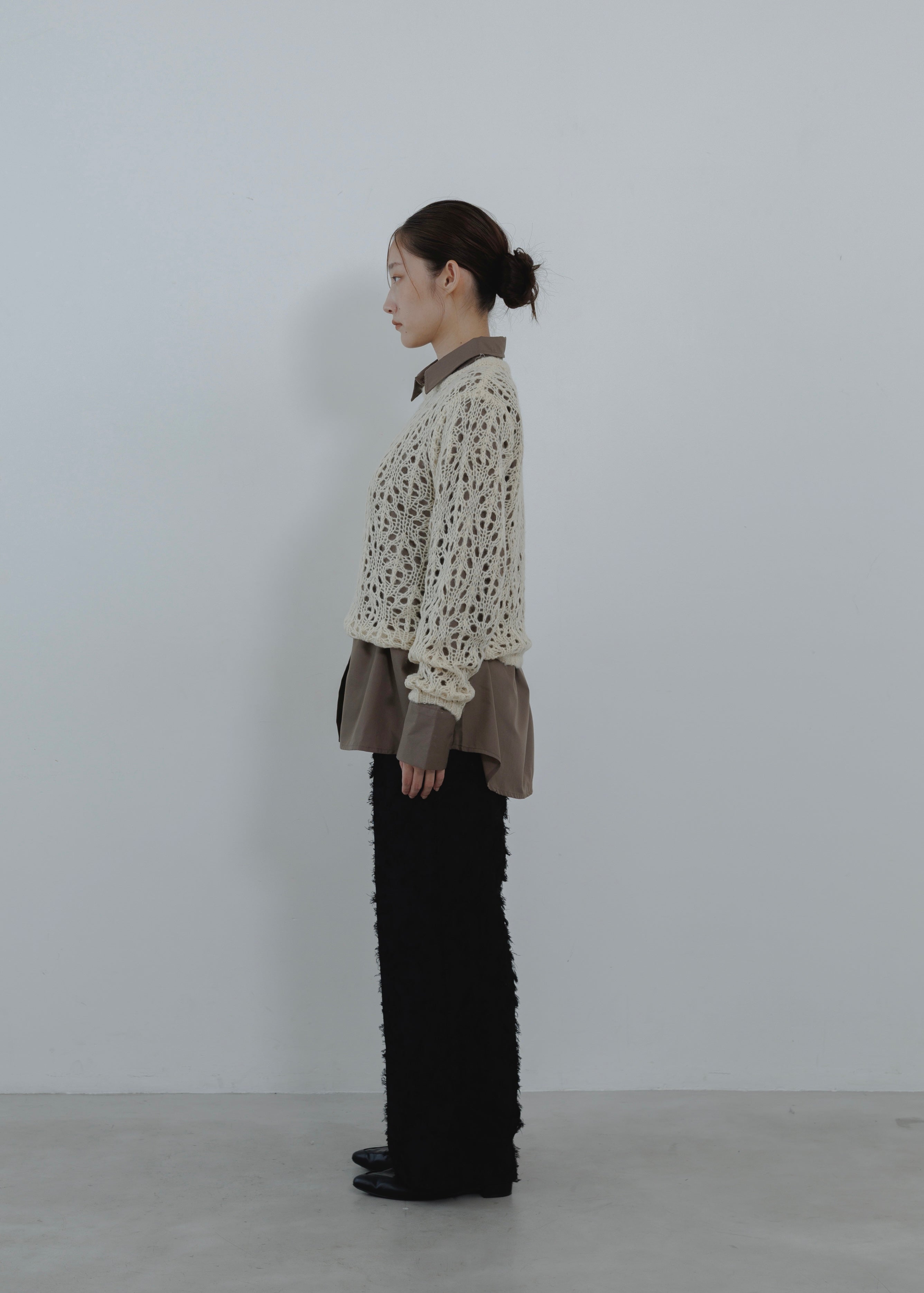 OPENWORK MOHAIR KNIT PULLOVER