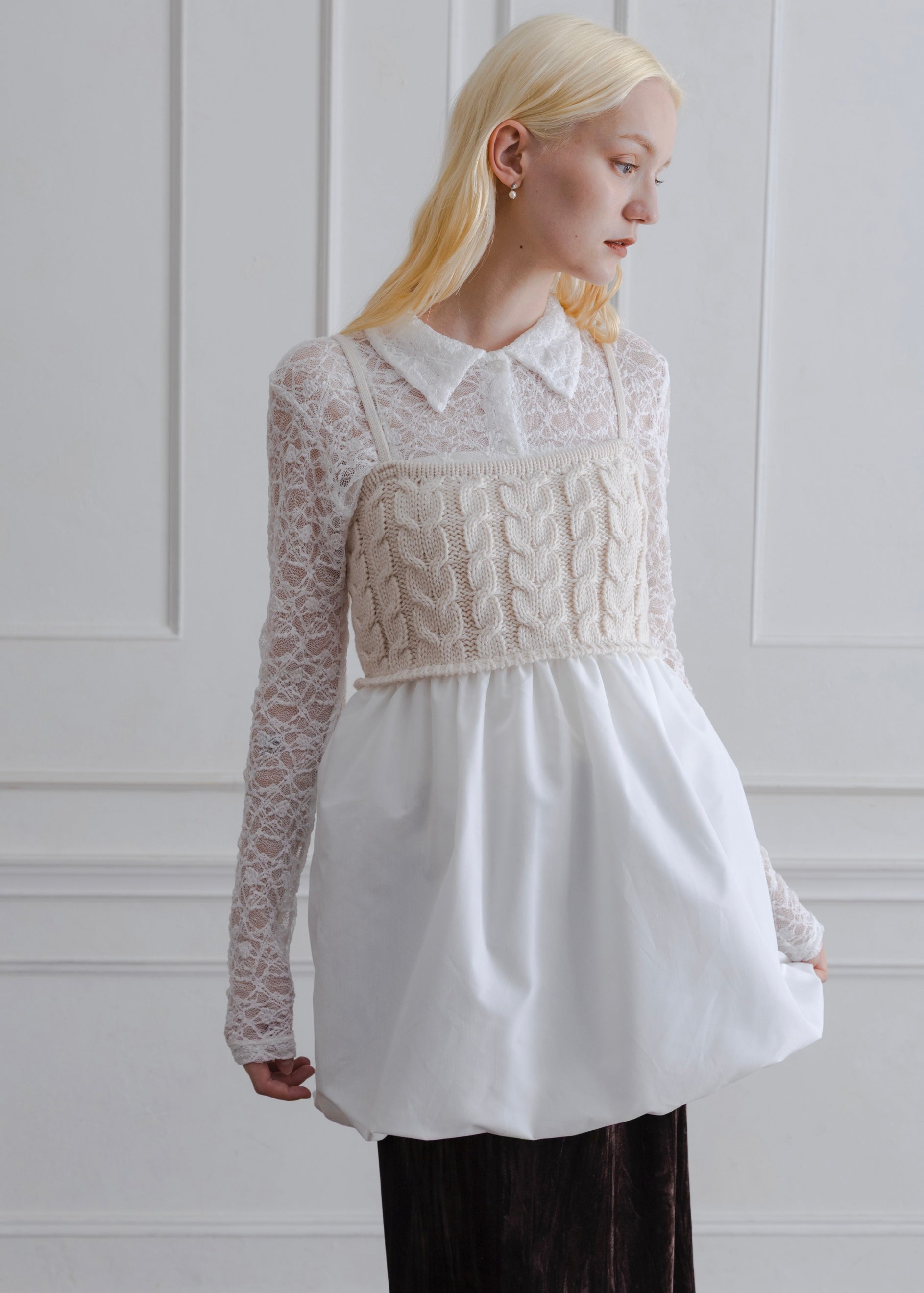CABLE KNIT BALLOON CAMISOLE