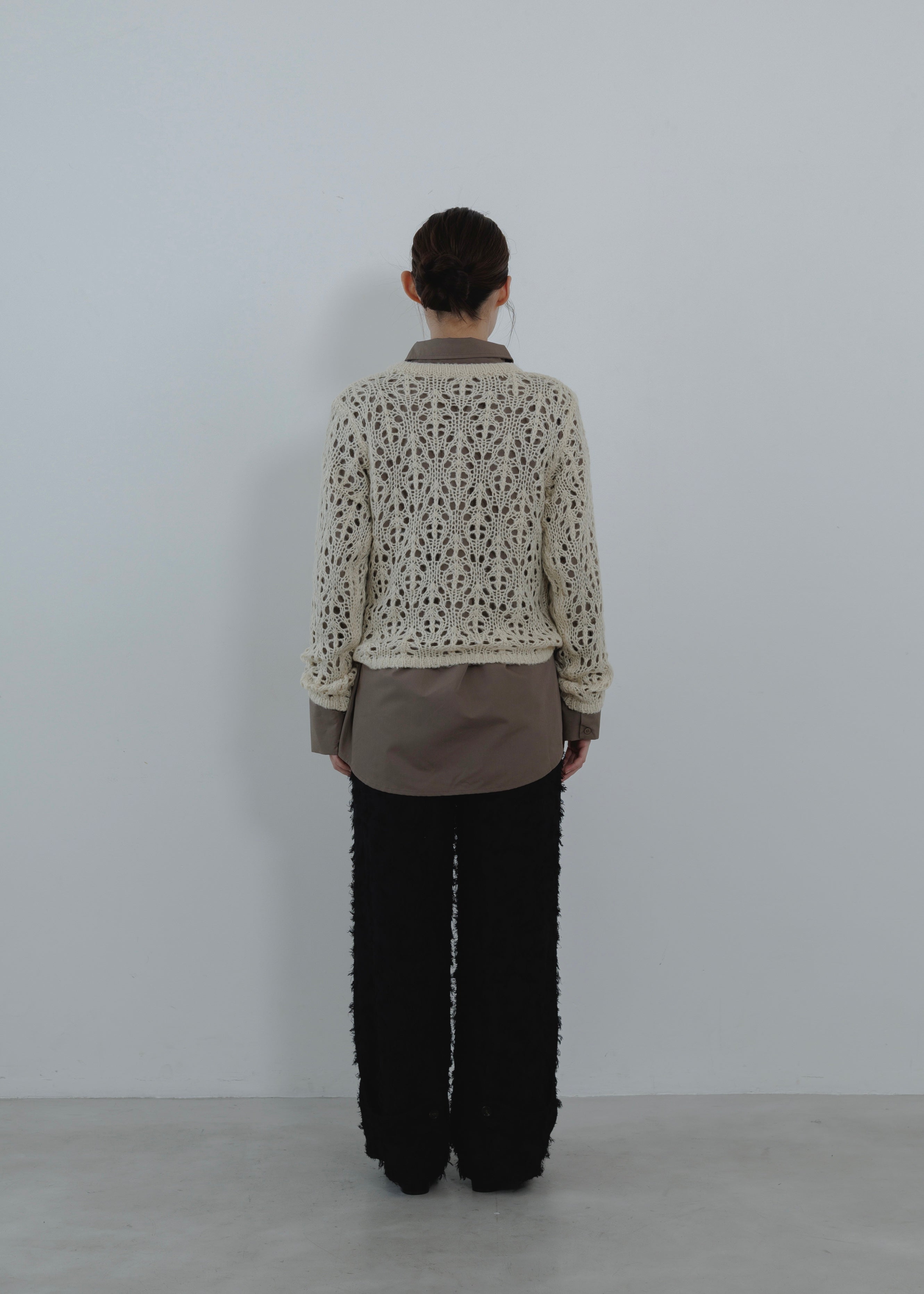 OPENWORK MOHAIR KNIT PULLOVER