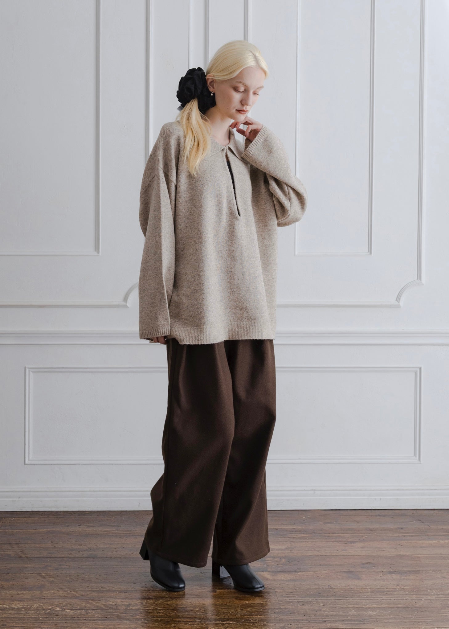 WOOL BLEND SKIPPER PULLOVER